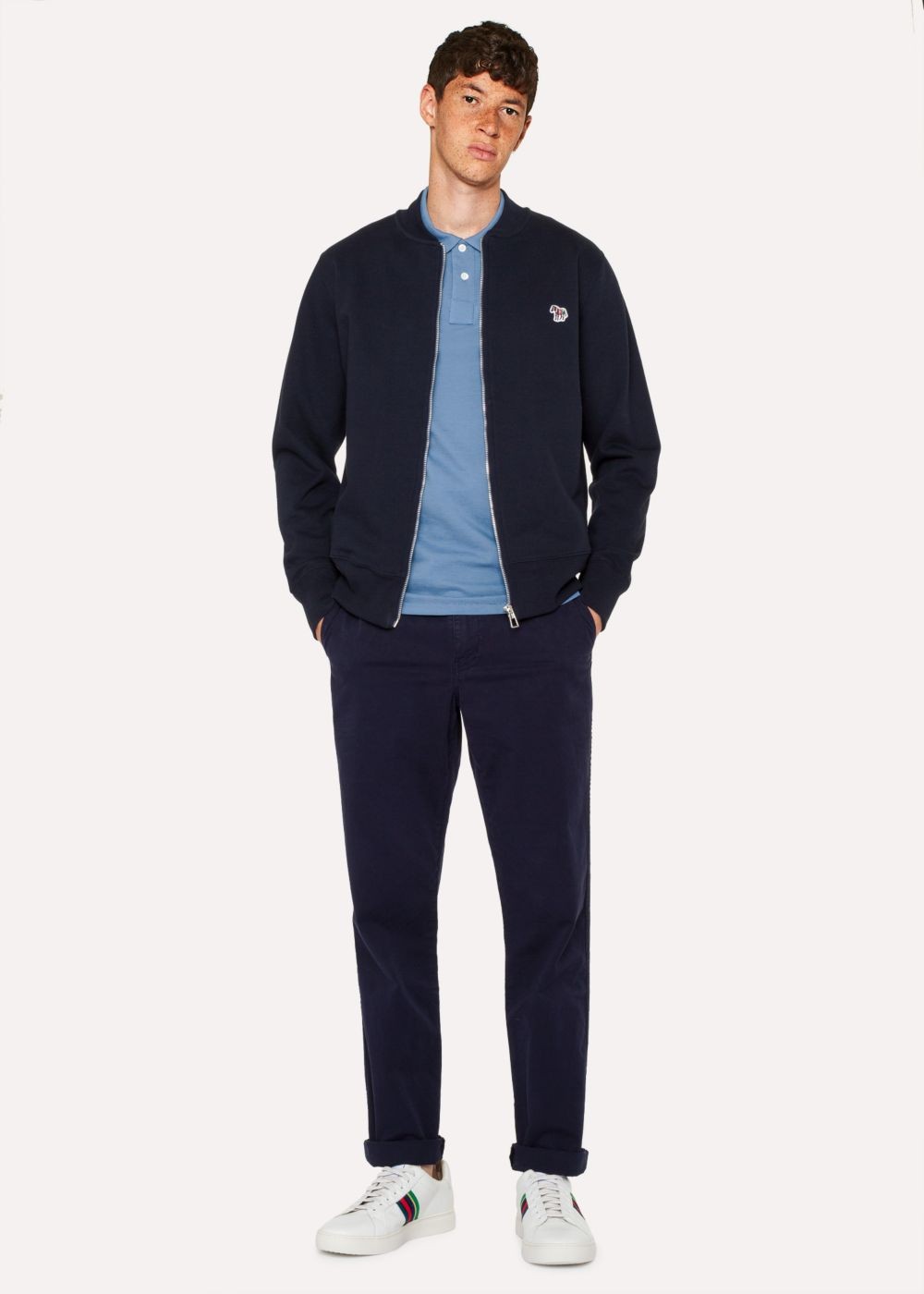 Paul Smith Men's Navy Zebra Logo Cotton Bomber Jacket
