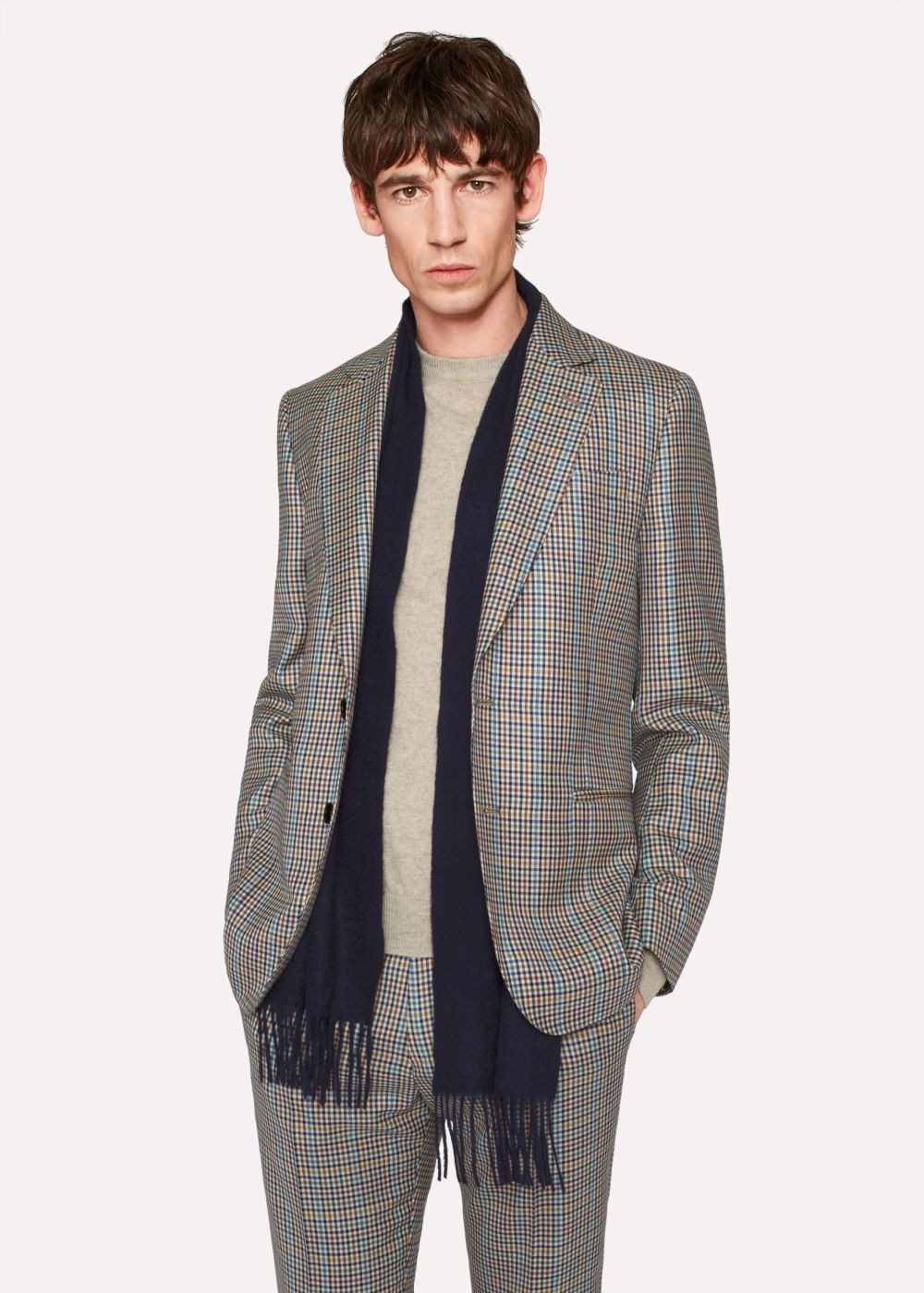 Paul Smith Navy Cashmere Scarf Womens