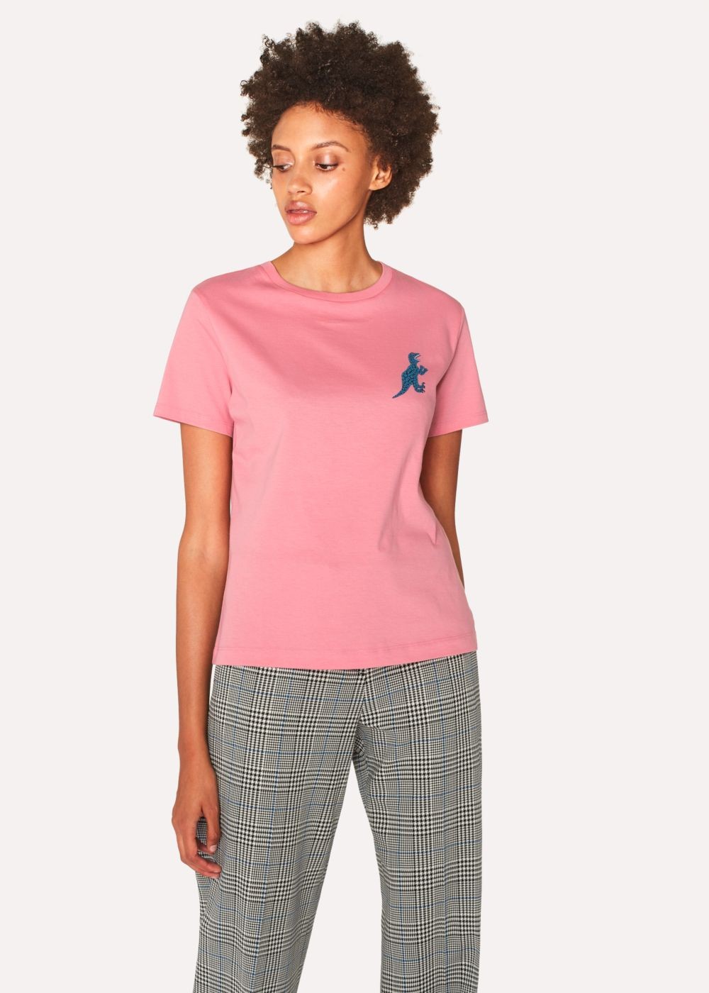Paul Smith Women's Pink Small 'dino' Print Cotton TShirt