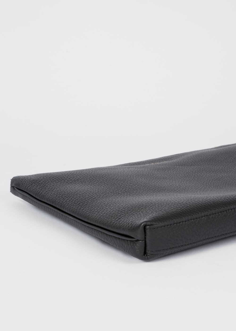 Paul Smith Men's Black 'bright Stripe' Leather Document Pouch Accessories