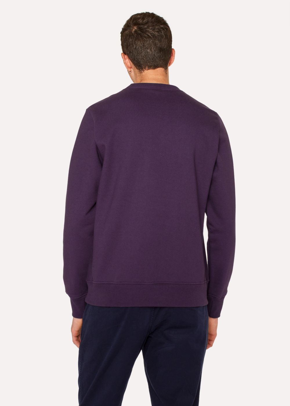 Paul Smith Men's Dark Violet Organic-Cotton Zebra Logo Sweatshirt