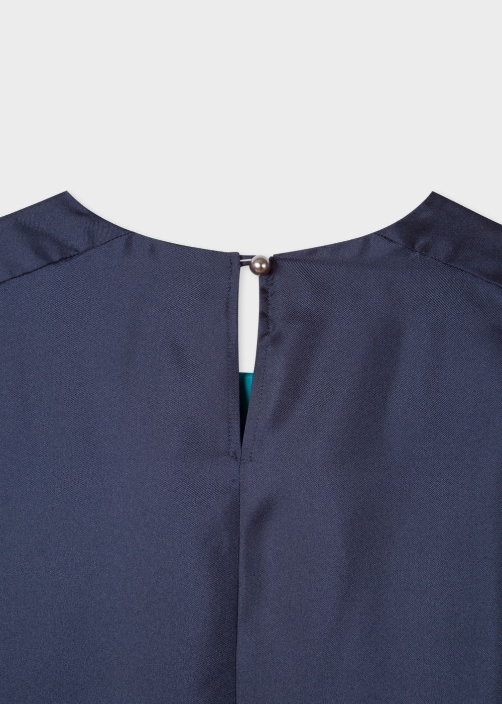 Paul Smith Women's Navy Satin Flute Sleeve Top