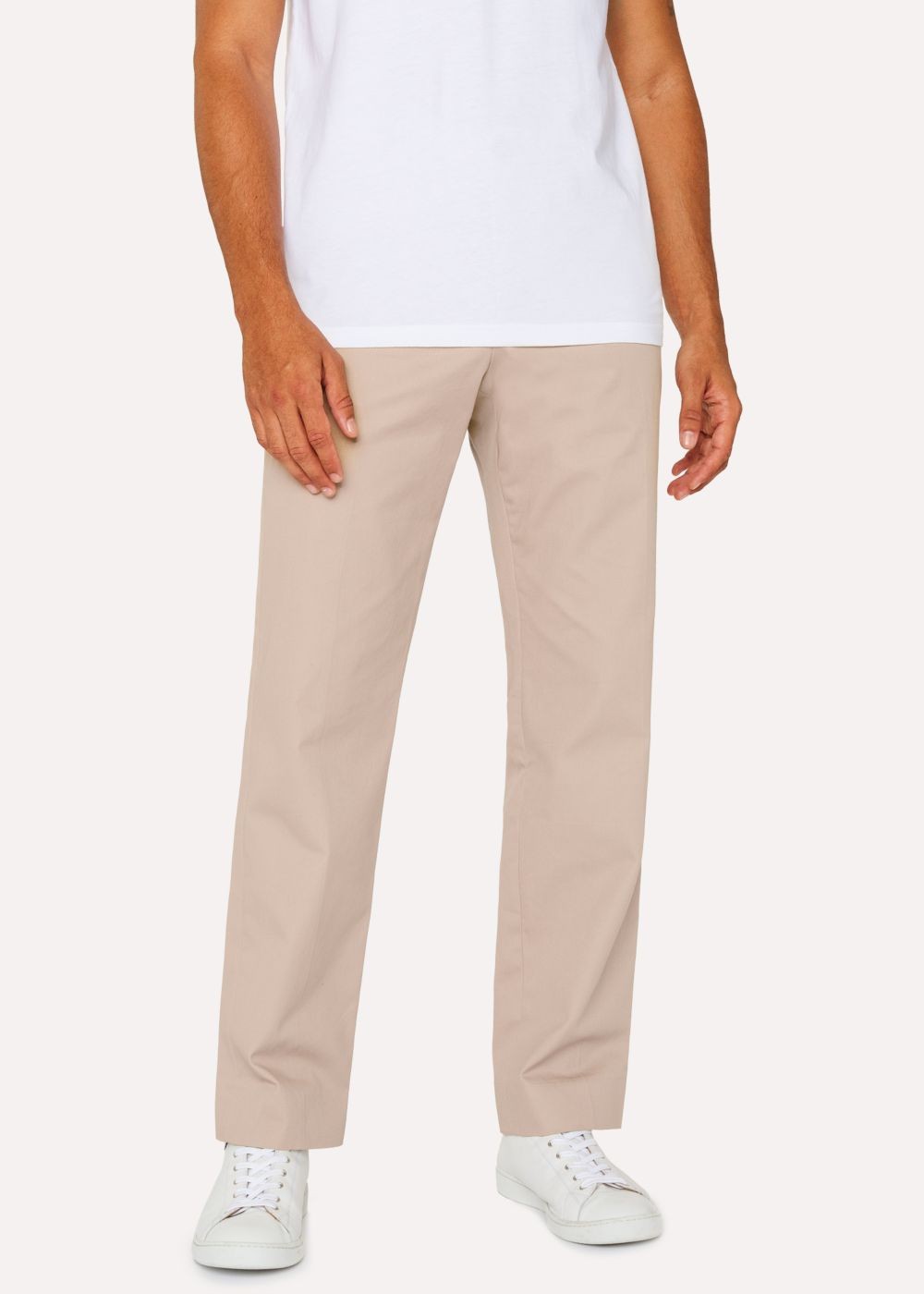 Paul Smith Men's Standard-Fit Beige Organic-Cotton Chinos Clothing