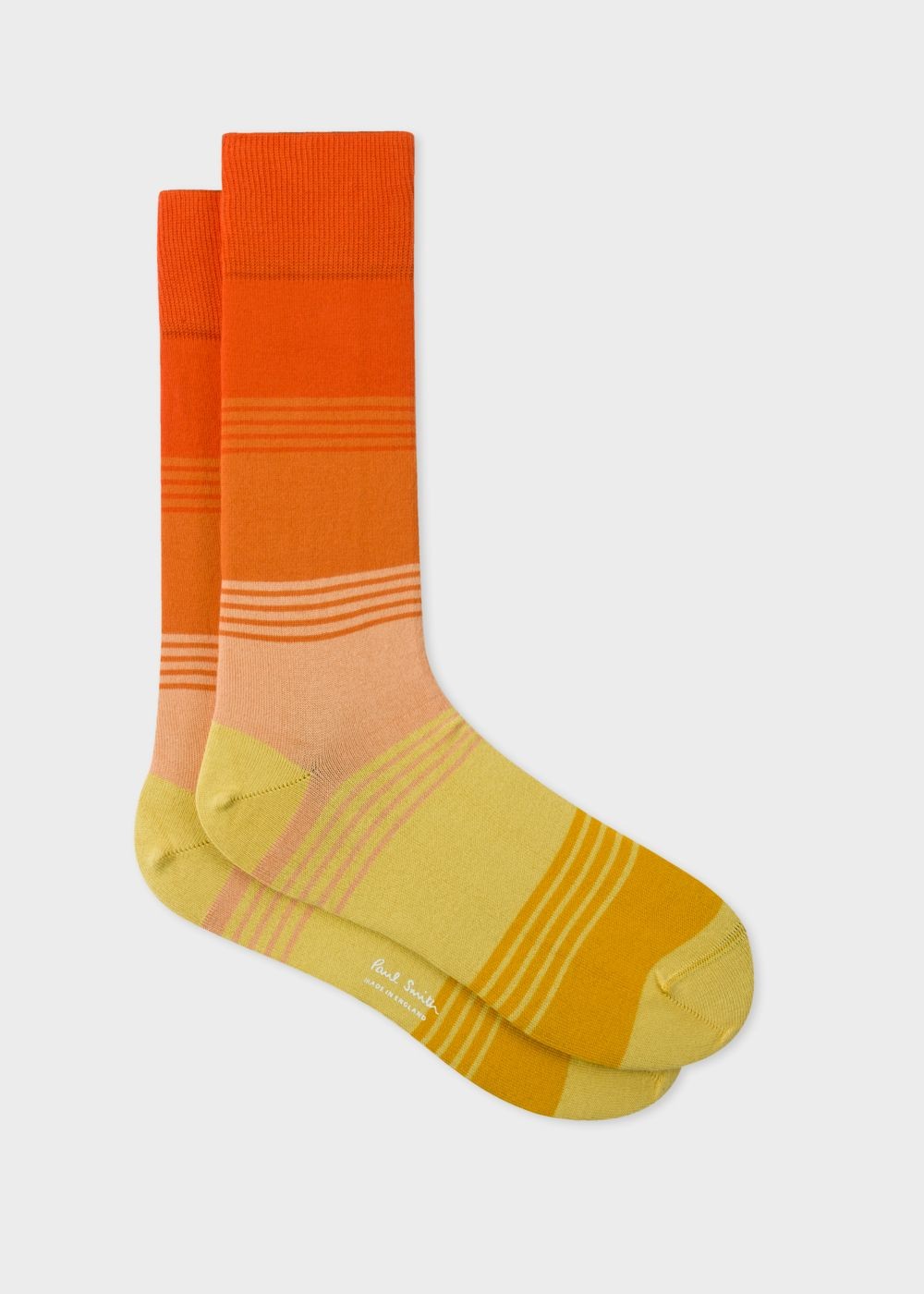 Paul Smith Men's Yellow Gradient Stripe Socks