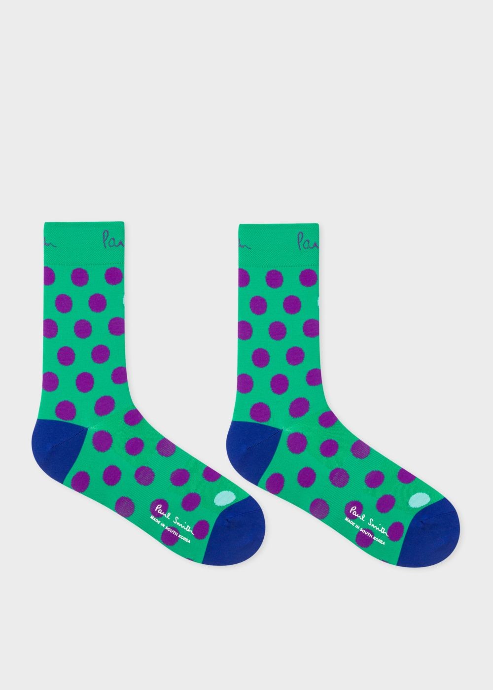 Paul Smith Men'S Green Polka Dot Cycling Socks