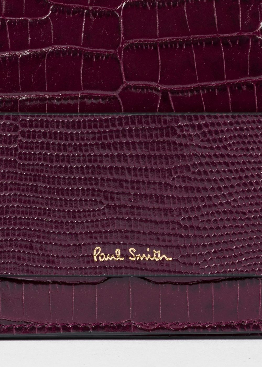 Paul Smith Women's Burgundy Mock-Croc Cross-Body HandBag