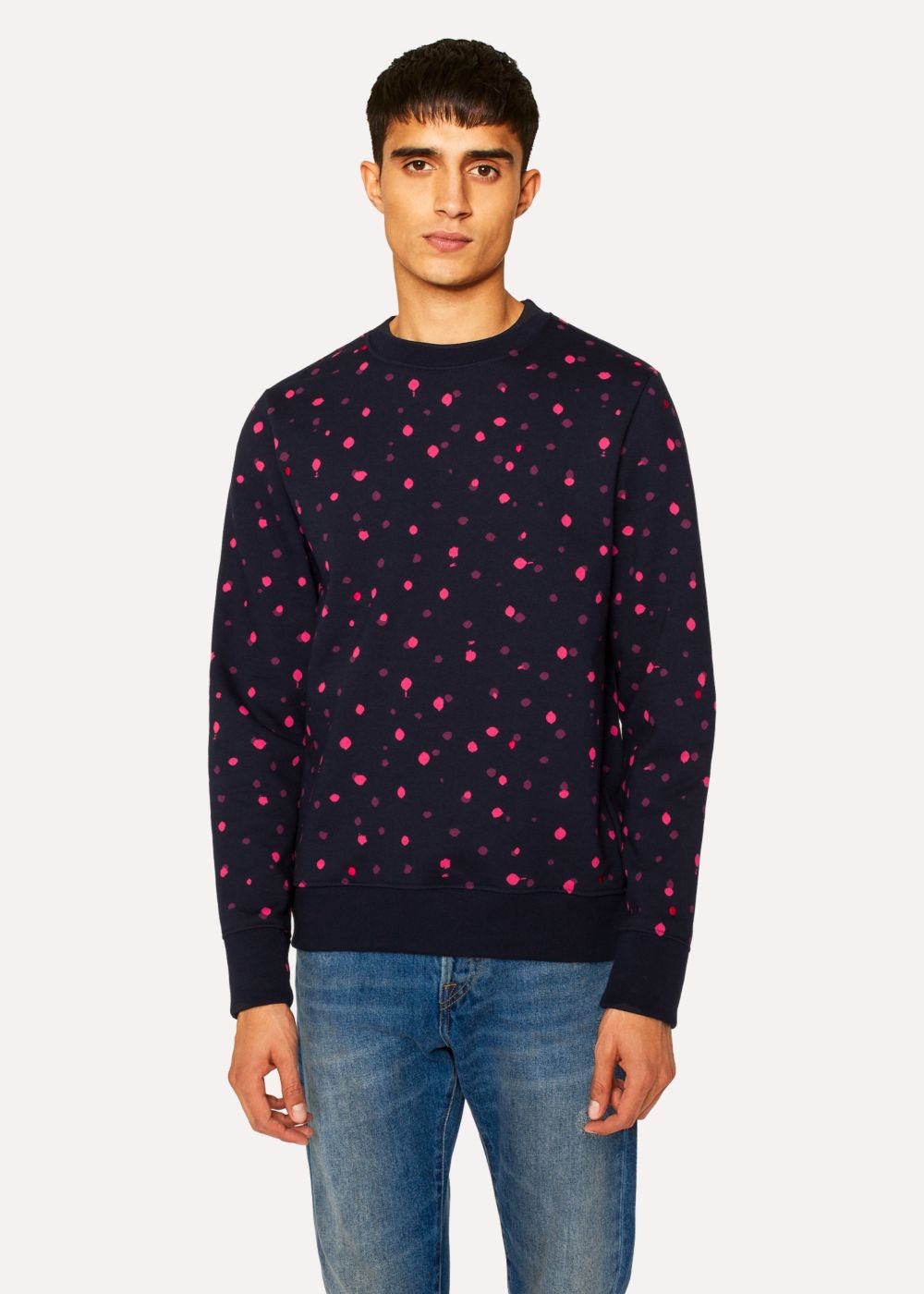 Paul Smith Men's Navy 'ink Spot' Print Organic-Cotton Sweatshirt