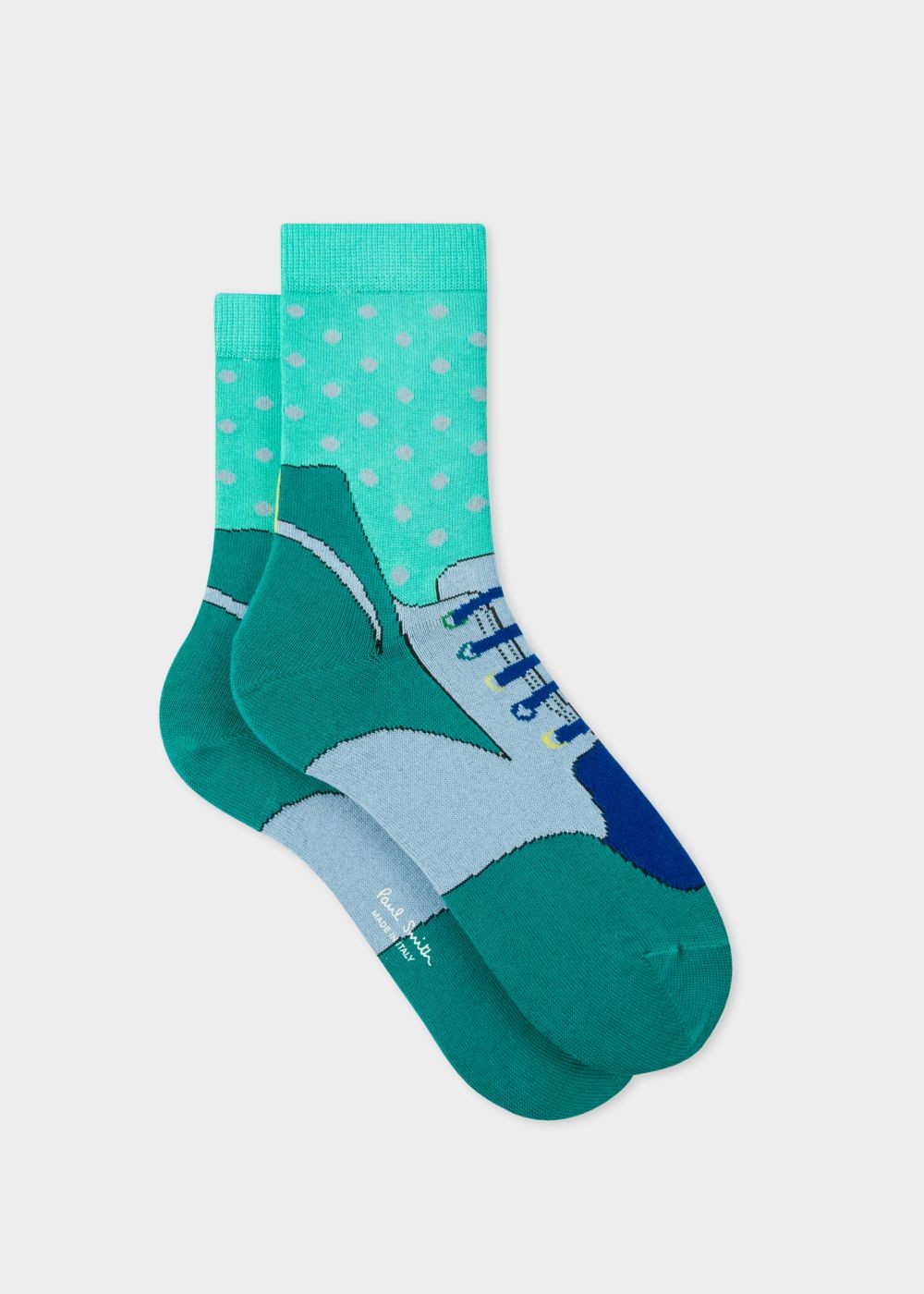 Paul Smith Womens's Green 'trainer' Pattern Socks