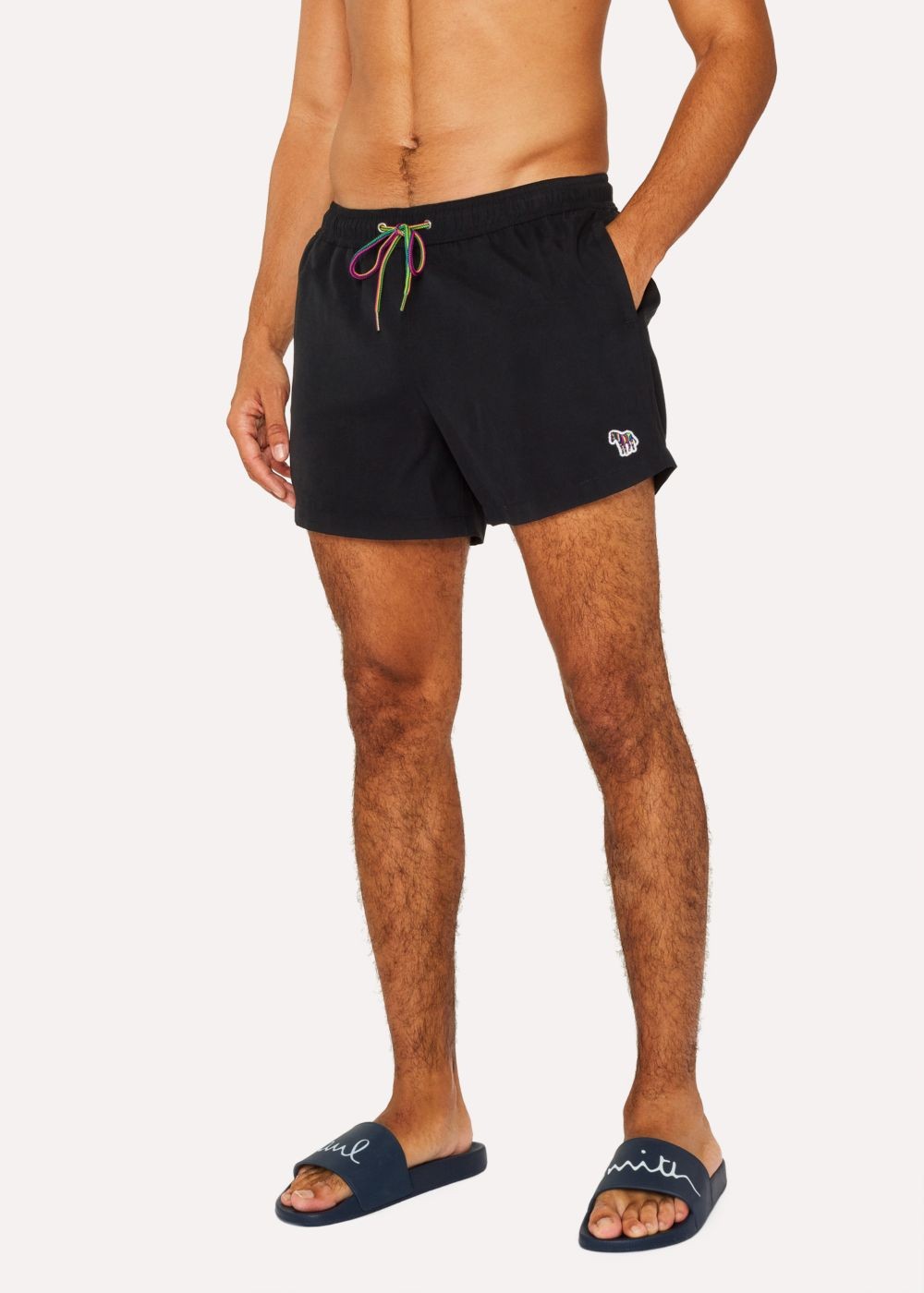 Paul Smith Mens's Black Zebra Logo Swim Shorts