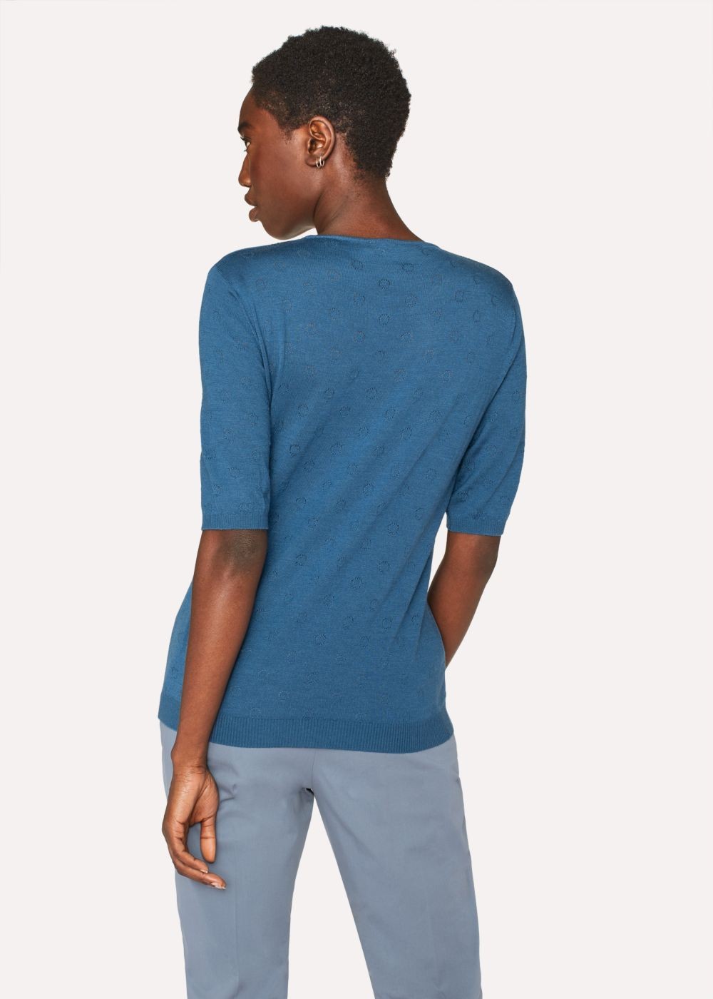 Paul Smith Women's Petrol Merino Wool And Silk-Blend Knitted Shirt