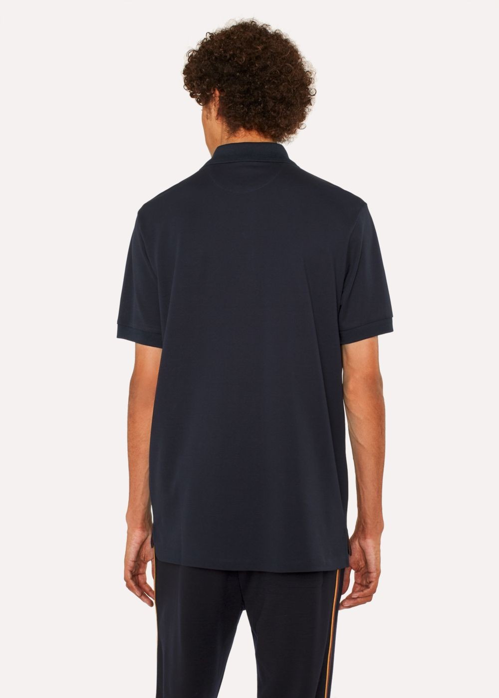 Paul Smith Mens's Slim-Fit Dark Navy Cotton-Piqué Polo T-Shirts With Embroidered 'dreamer Frog'