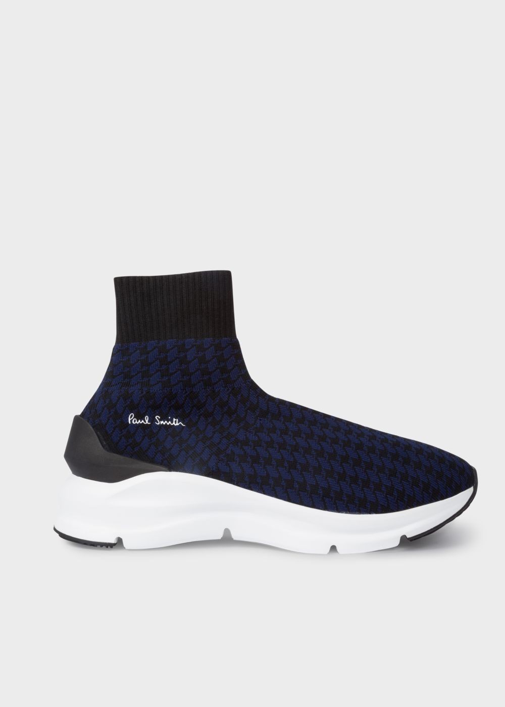 Paul Smith Mens's Blue And Black Check 'sweep' Sock Shoe