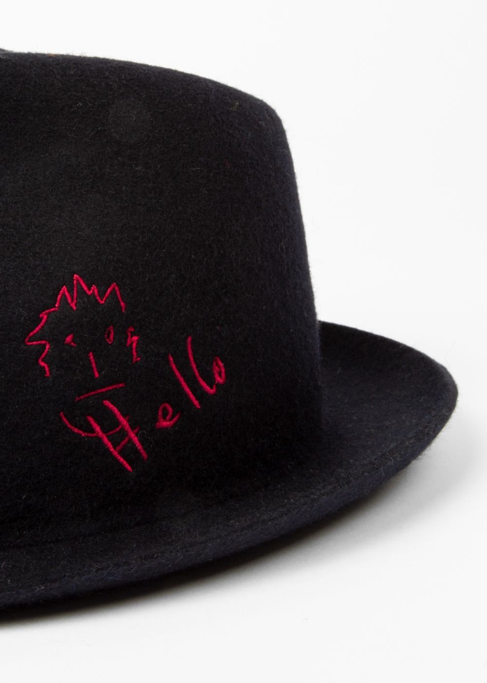 Paul Smith Men's Navy 'hello' Embroidery Wool-Felt Caps