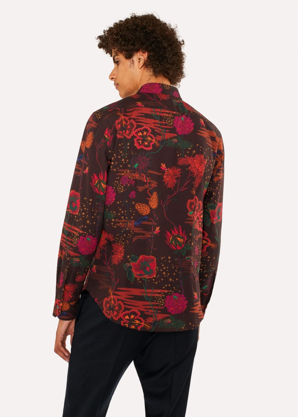 Paul Smith Mens's Slim-Fit Burgundy 'fantasy Floral' Print TShirts