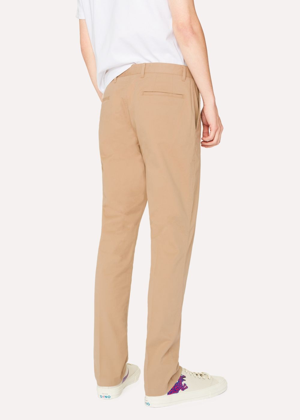 Paul Smith Mens's Mid-Fit Sand Stretch-Cotton Chinos Clothing