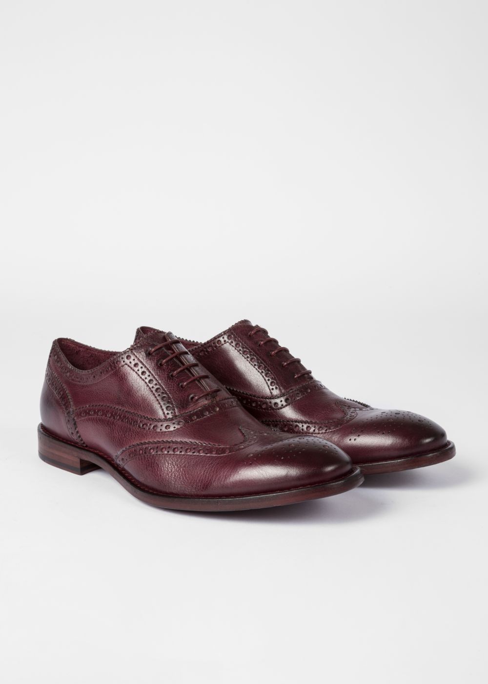 Paul Smith Mens's Dark Purple Leather 'munro' Flexible Travel Brogues Shoes
