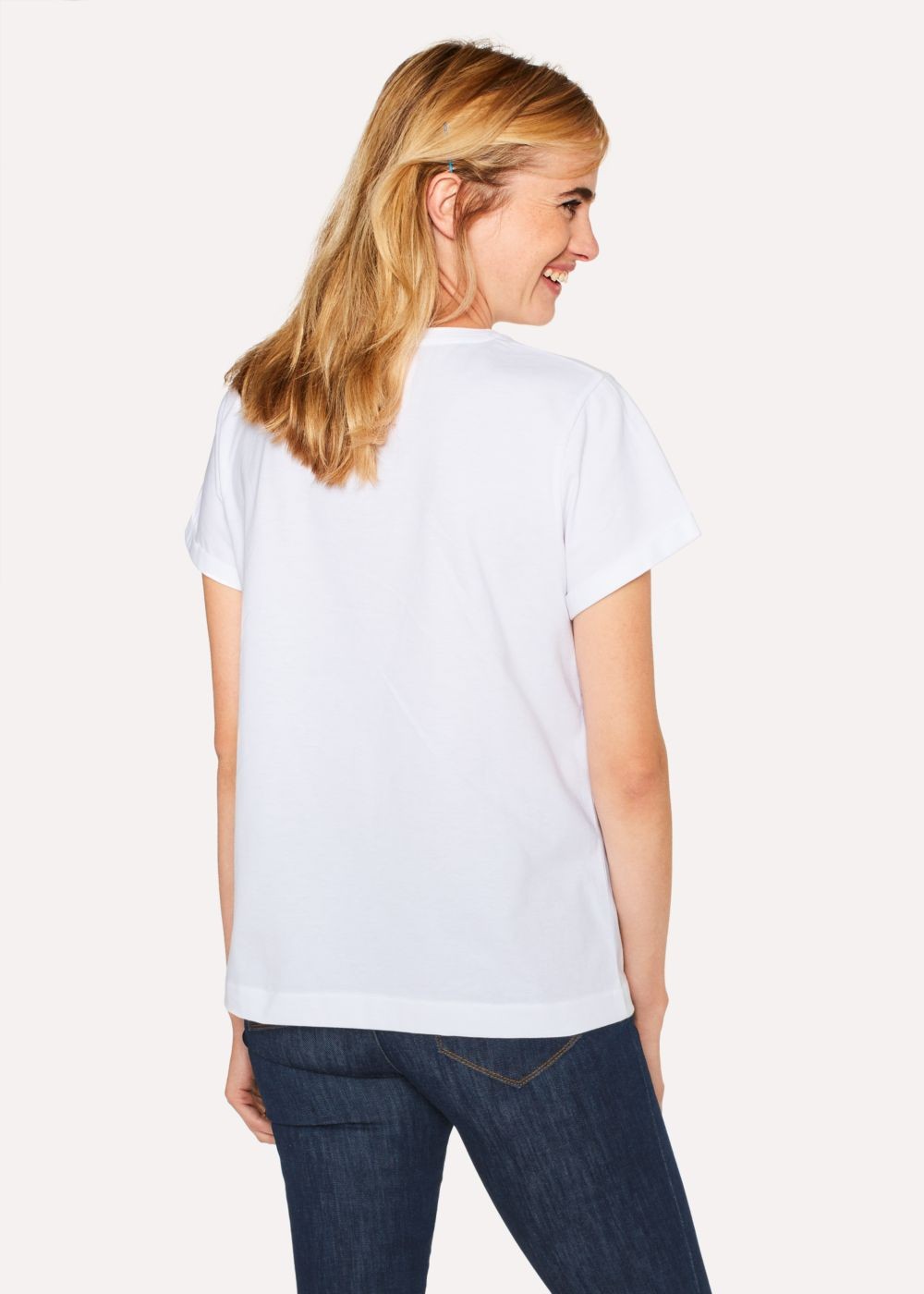 Paul Smith Womens's White Multi-Coloured 'rabbit' Print T-Shirts
