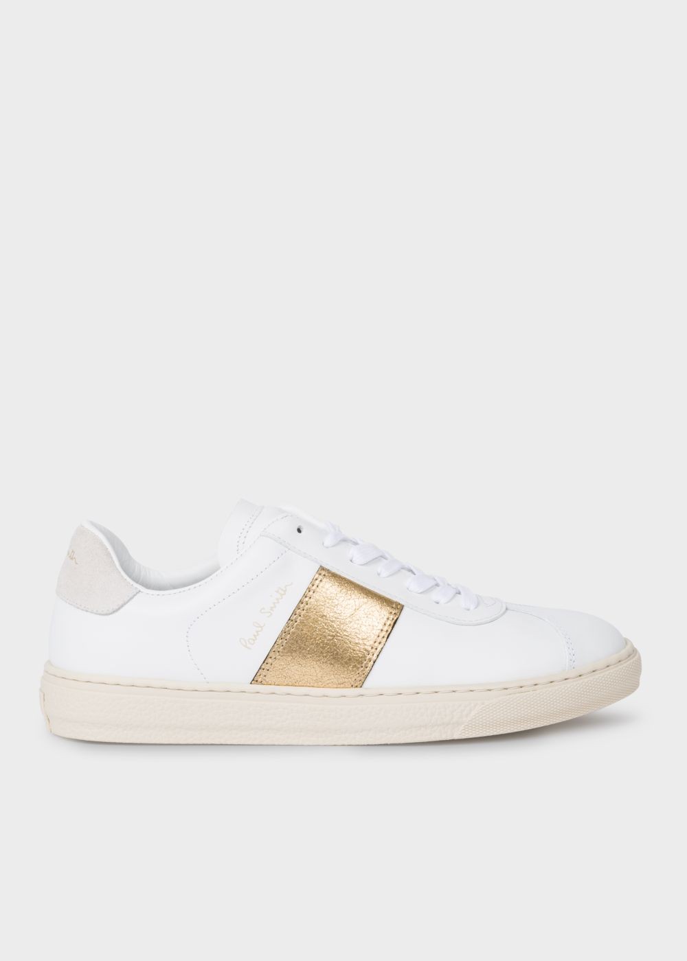 Paul Smith Women's White And Gold Leather 'levon' Shoe