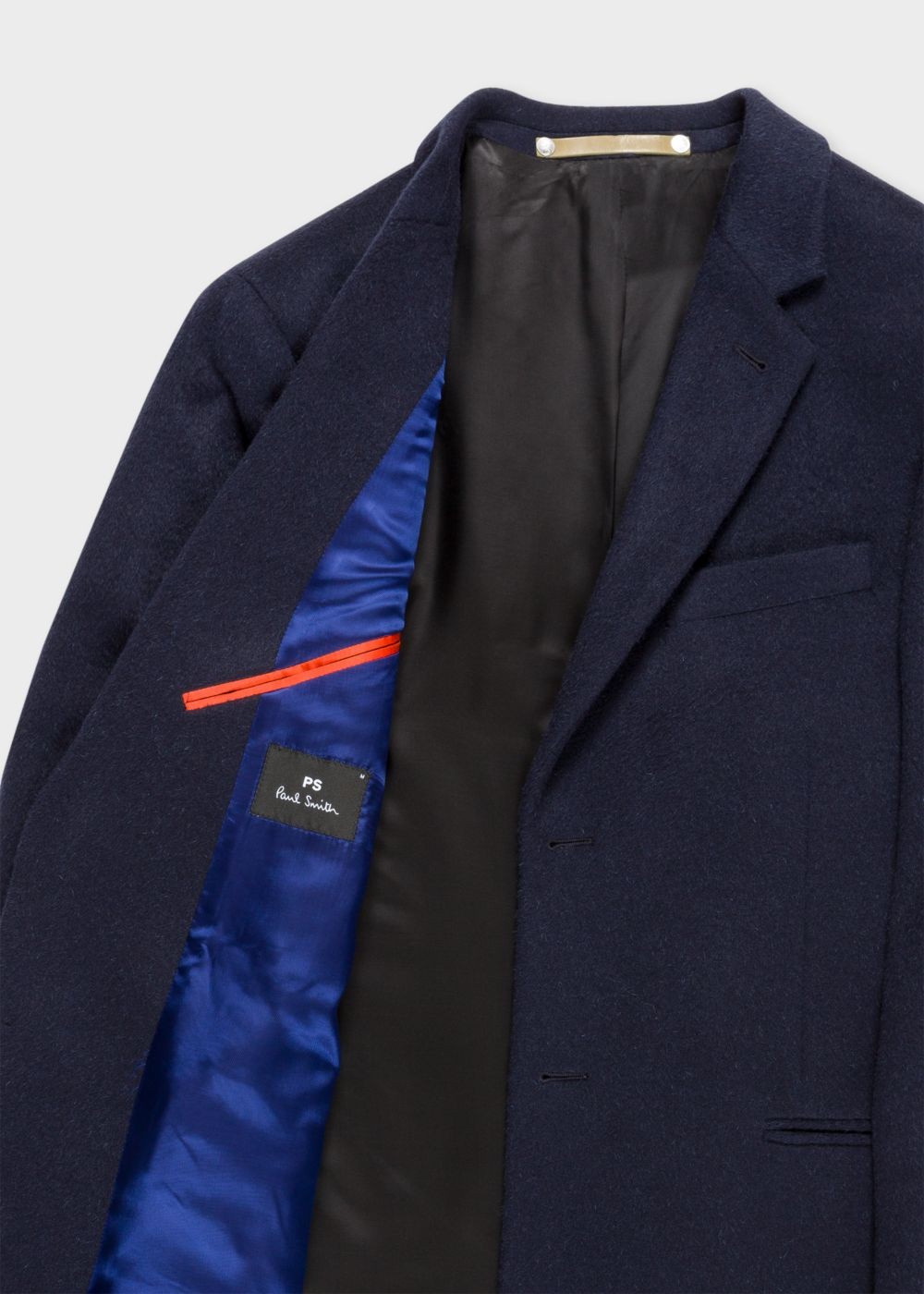 Paul Smith Mens's Dark Navy Alpaca-Wool Blend Overcoat