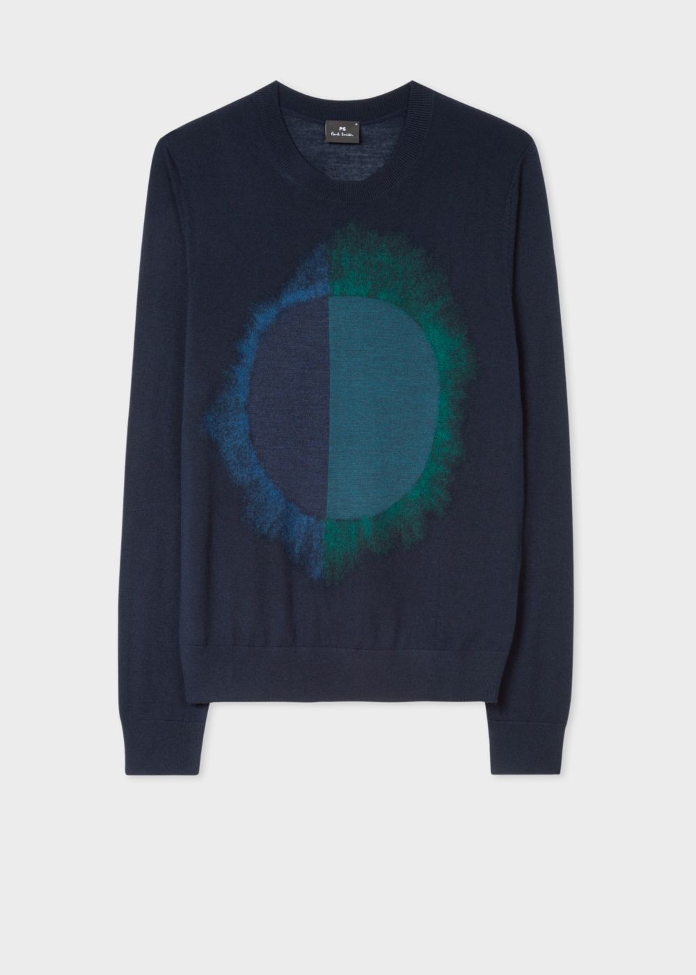 Paul Smith Men's Navy 'paint Spot' Merino Wool-Blend Sweater