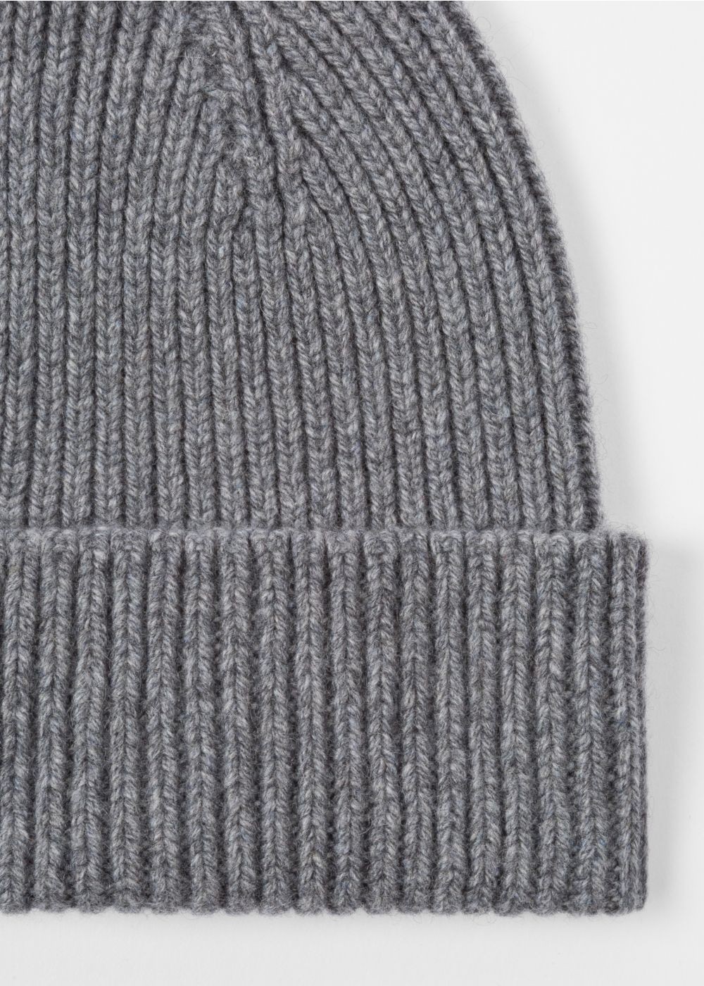 Paul Smith Men's Grey Cashmere-Blend Ribbed Beanie Cap