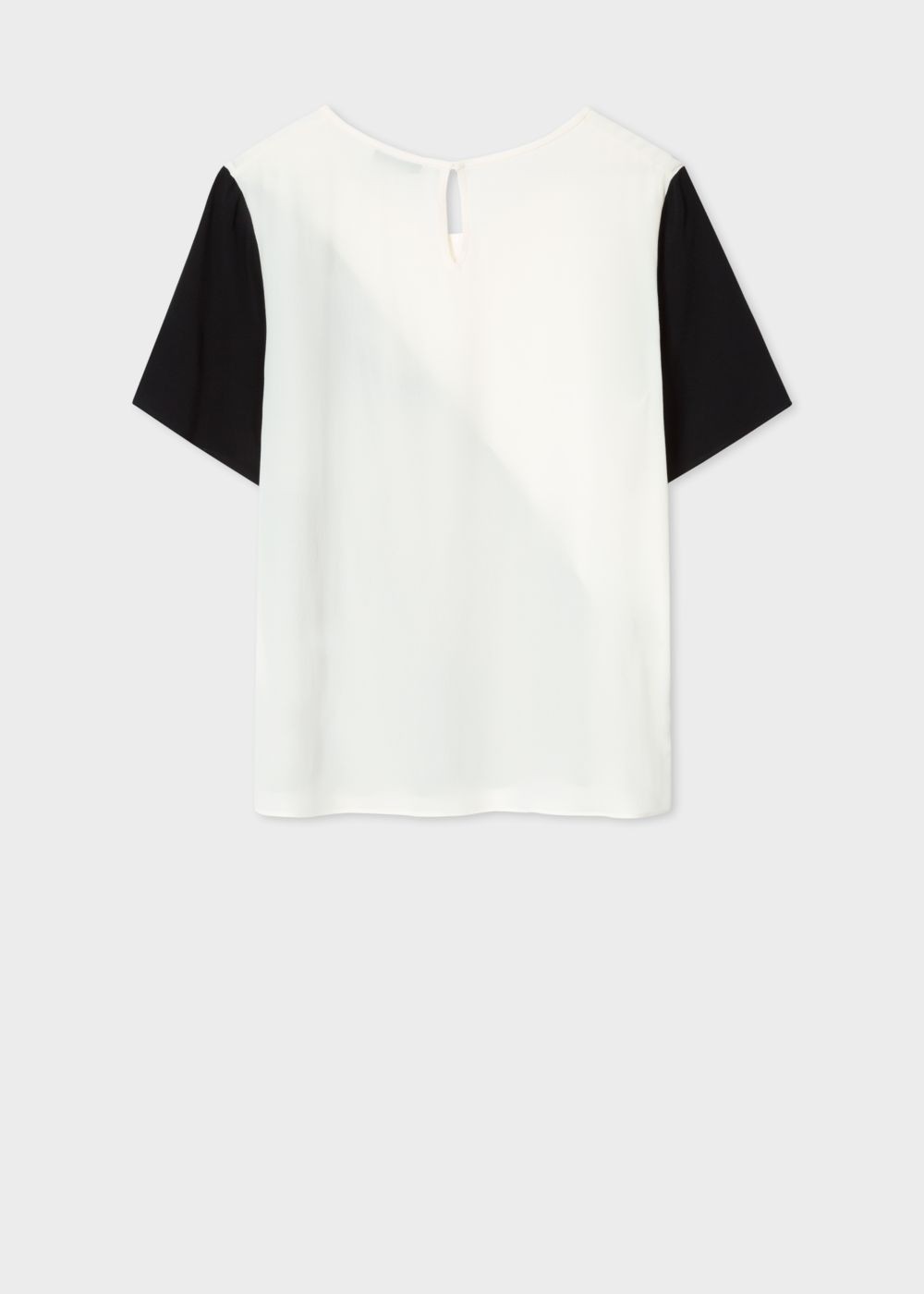 Paul Smith Women's Black And White Silk-Blend Colour Block Top