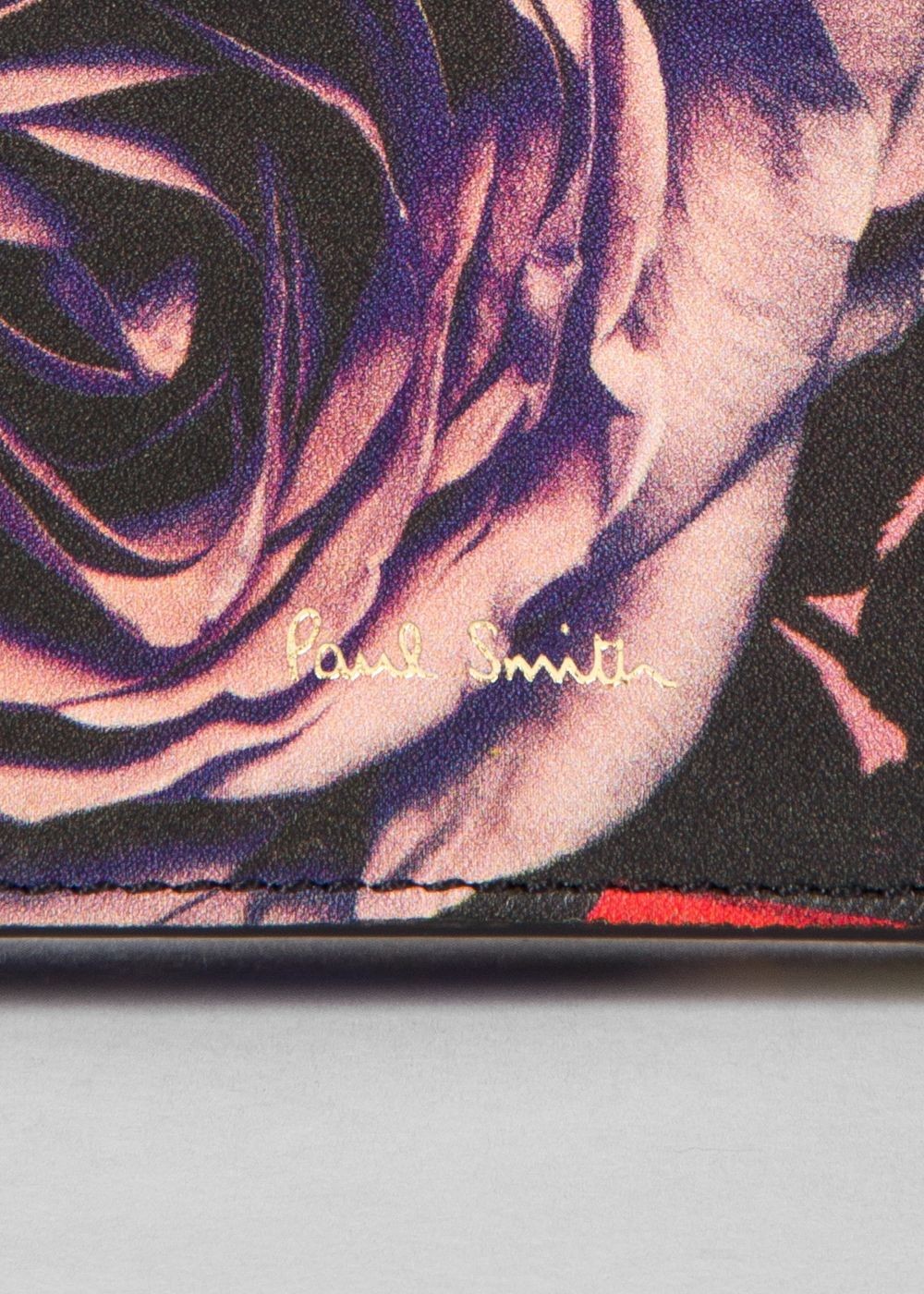 Paul Smith Womens's 'rose Collage' Print Leather Tri-Fold Wallet