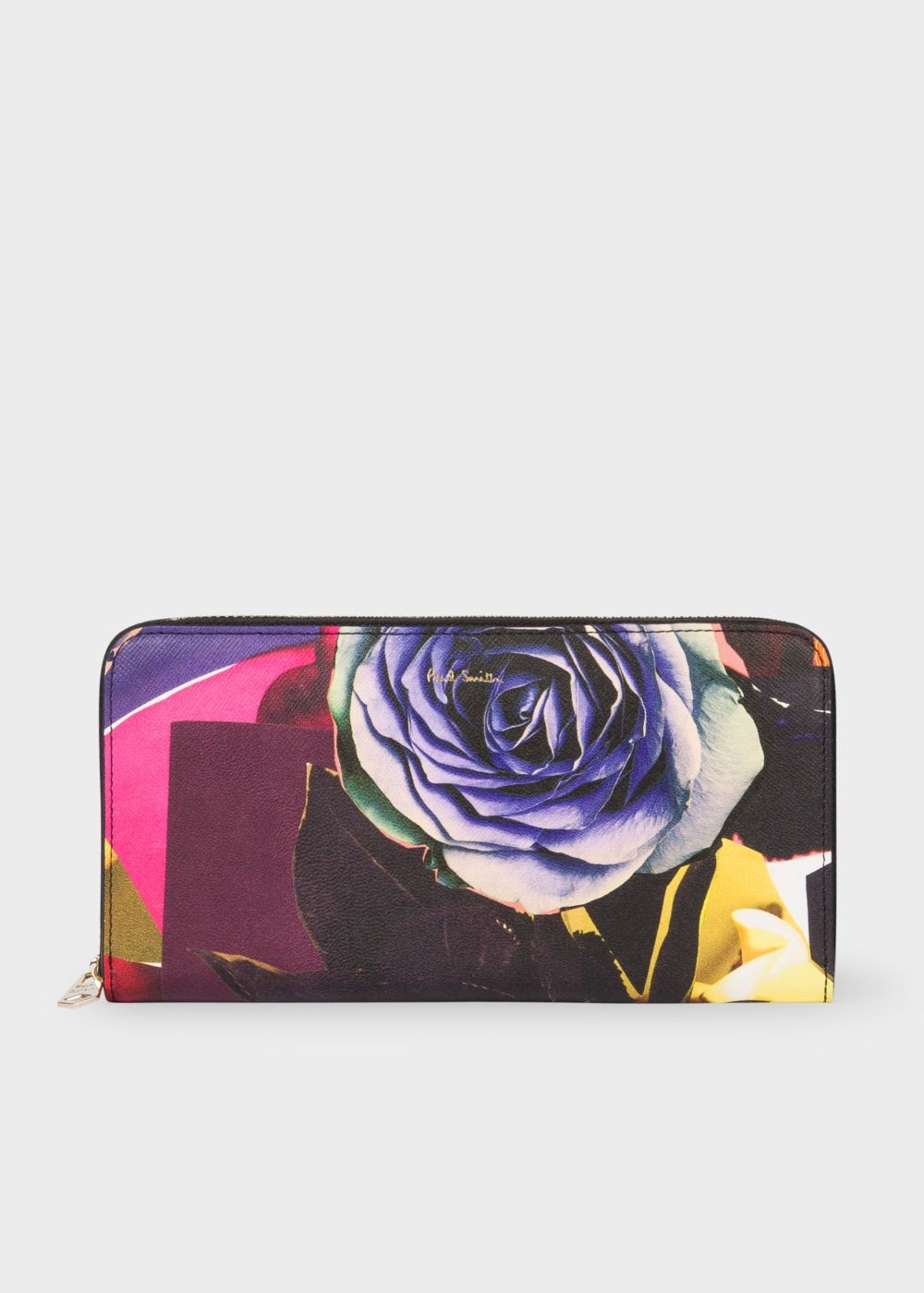 Paul Smith Women's Large 'rose Collage' Print Leather Zip-Around Wallet