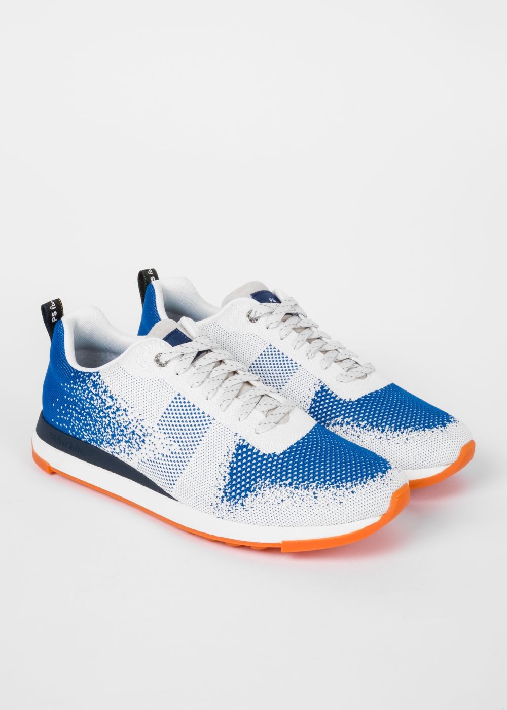 Paul Smith Mens's Blue And White 'rappid' Knitted Sneaker