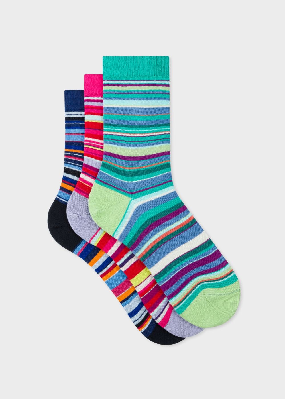 Paul Smith Women's Multi-Coloured Stripe Socks Three Pack