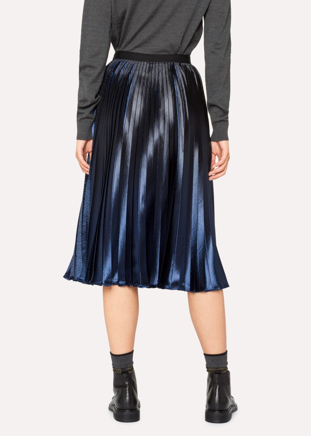 Paul Smith Womens's Navy Ombre Pleated Skirt