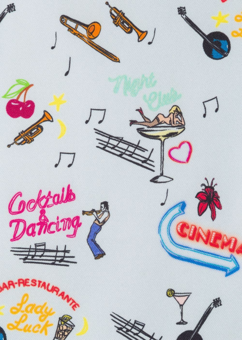 Paul Smith Mens's Light Blue 'soho' Print Silk Pocket Square Accessories