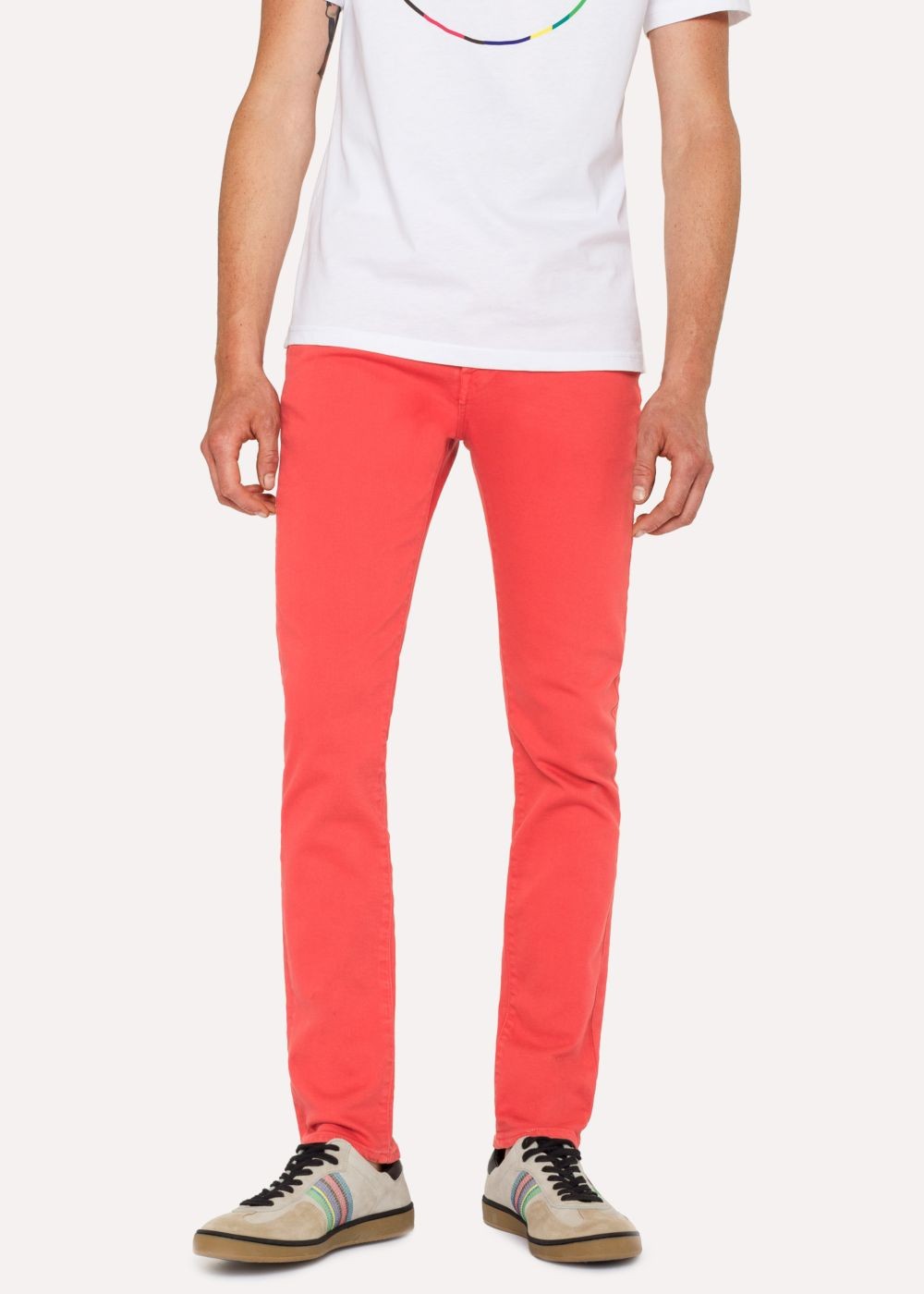 Paul Smith Mens's Slim-Fit Coral Garment-Dye Jeans