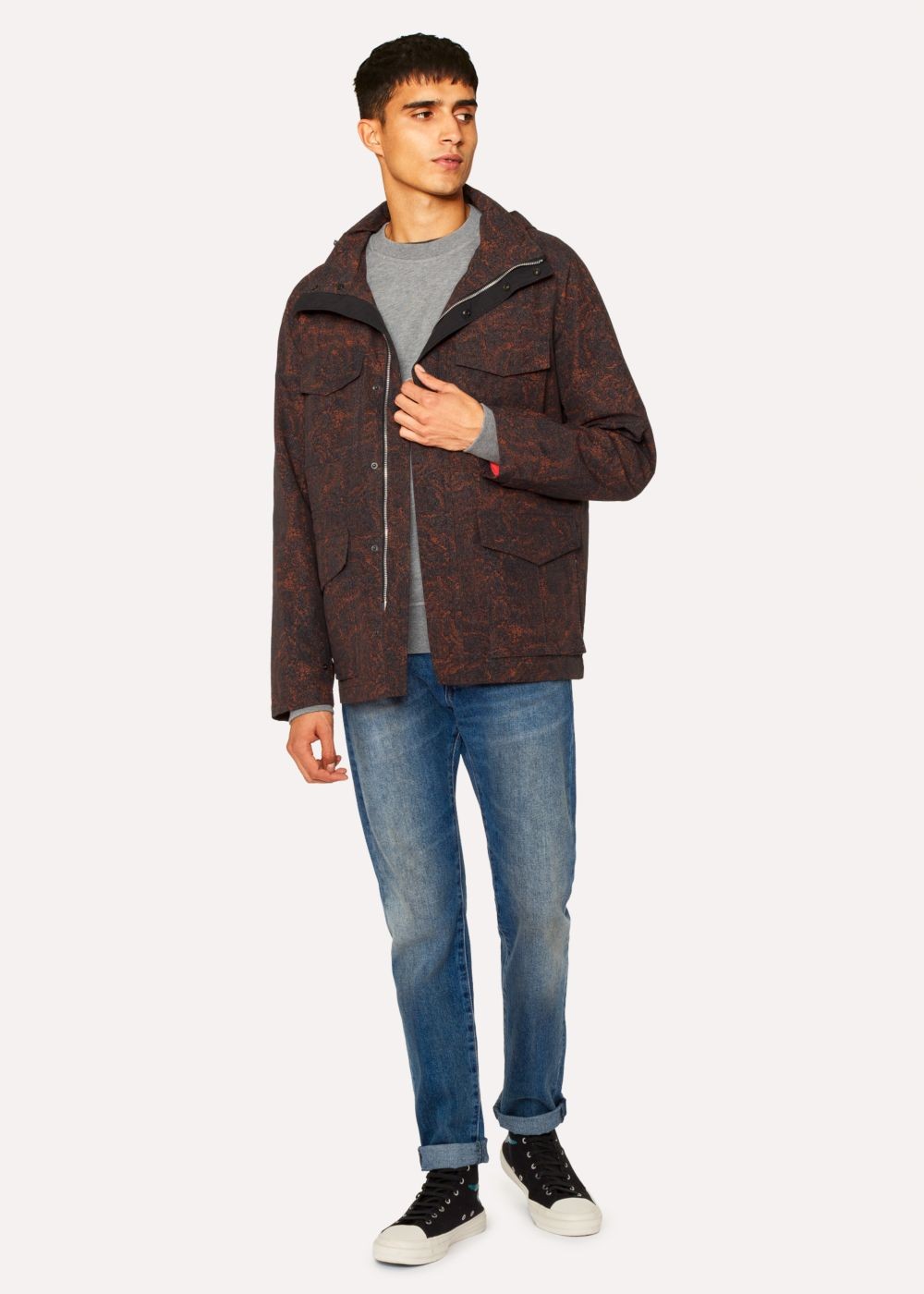 Paul Smith Men's 'painted Scribble' Print Cotton-Blend Field Coats
