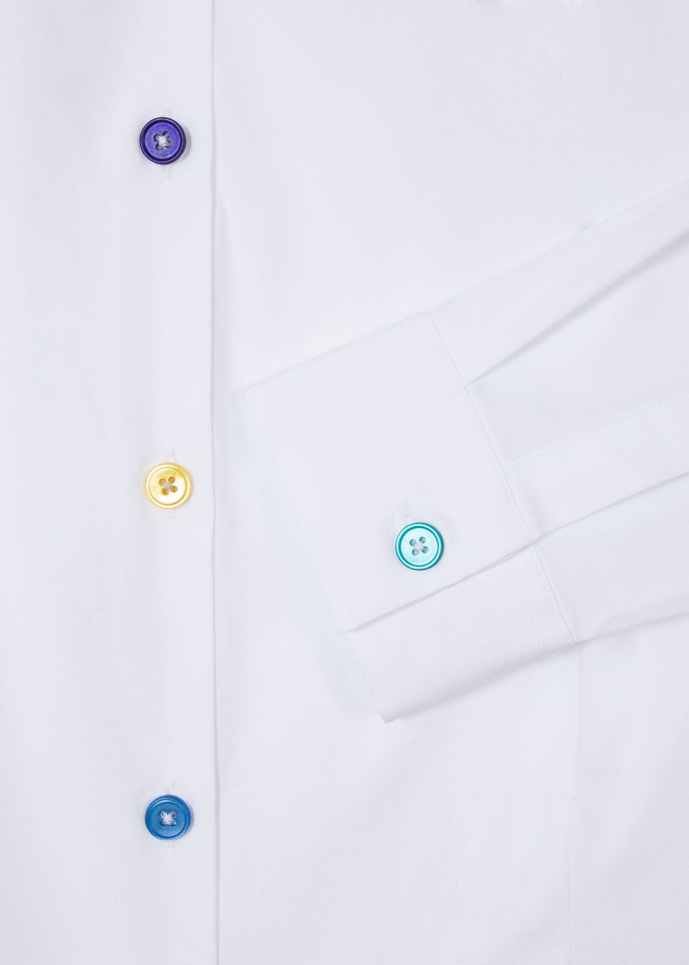Paul Smith Women's White Slim-Fit Stretch-Cotton Tees With Multi-Colour Buttons