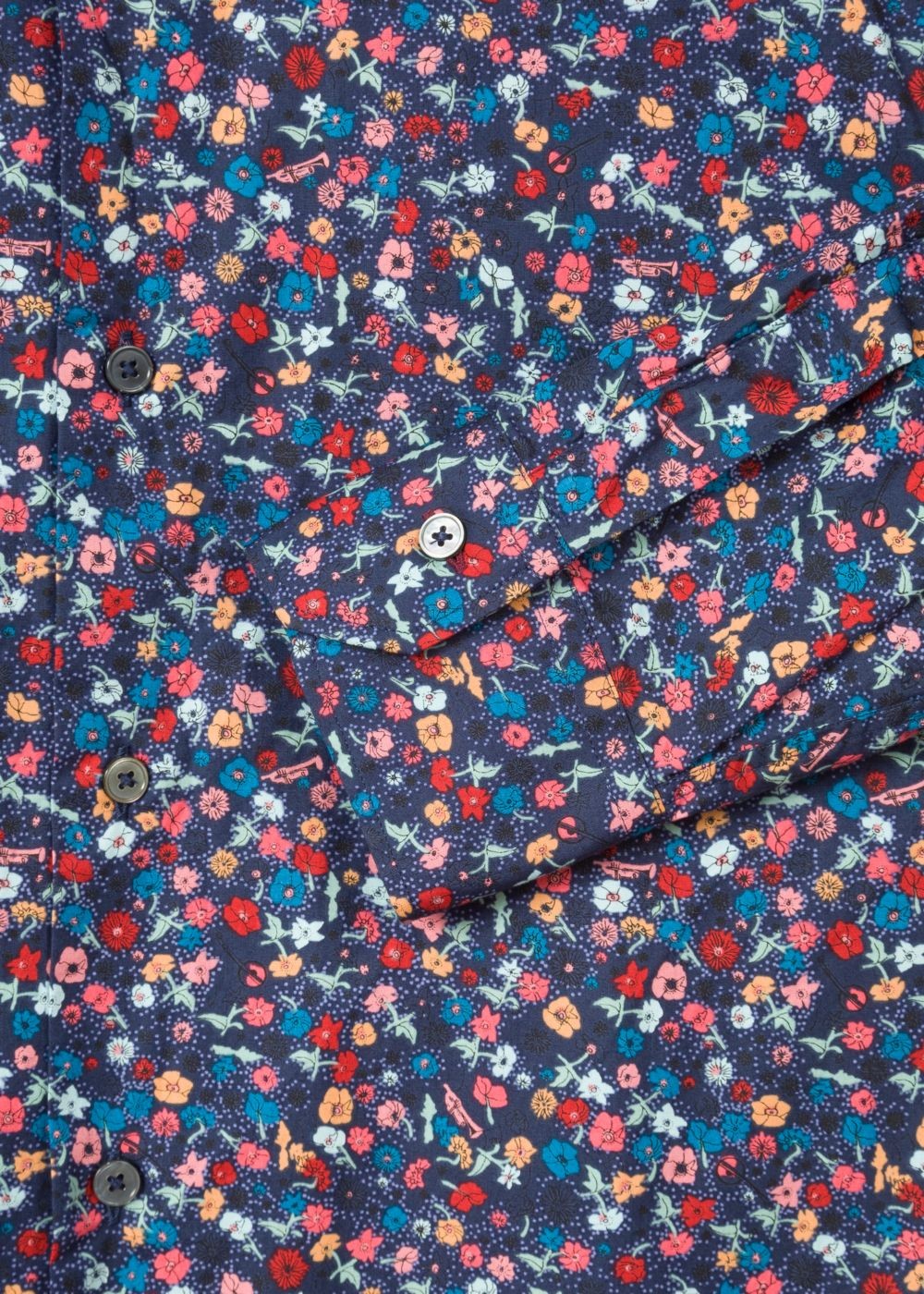 Paul Smith Men's Slim-Fit Navy 'music Floral' Cotton Tees