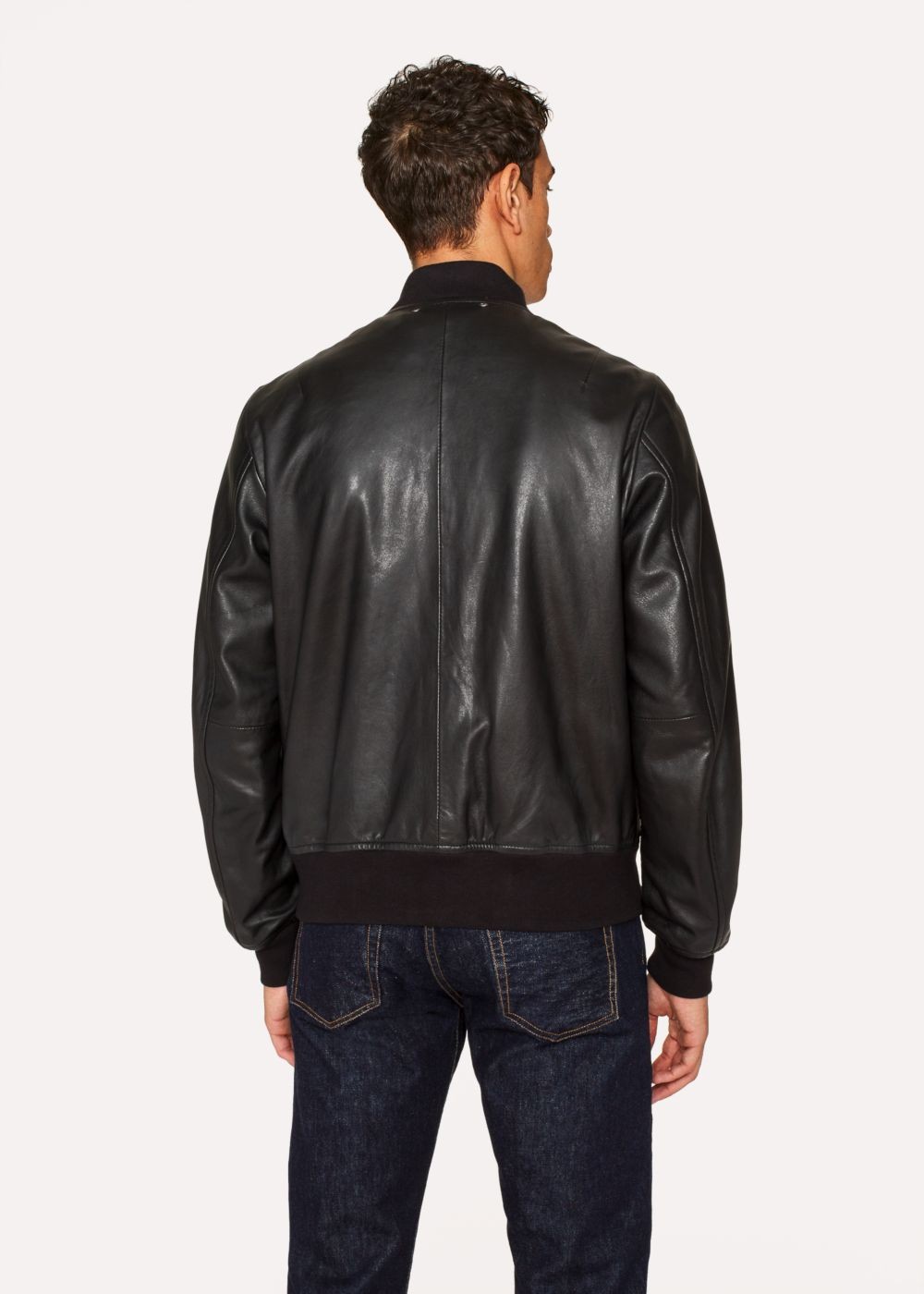 Paul Smith Men's Black Leather Bomber Jackets