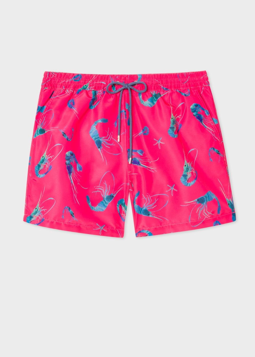 Paul Smith Men's Fluorescent Pink 'prawn' Print Swim Shorts
