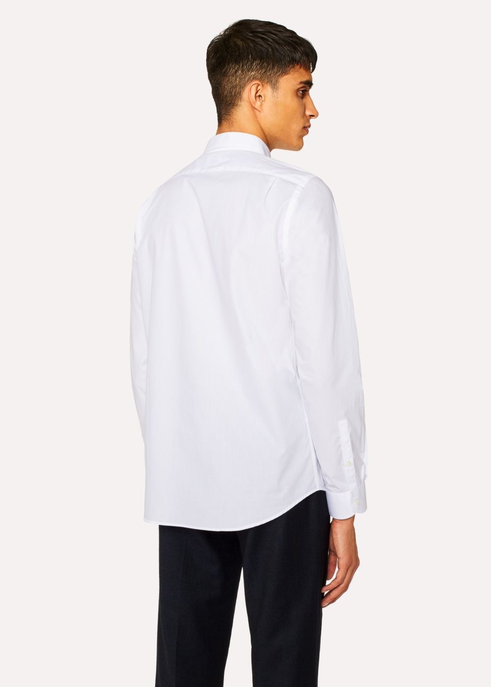 Paul Smith Men's Tailored-Fit White Cotton shirt With 'scribble Spot' Pocket
