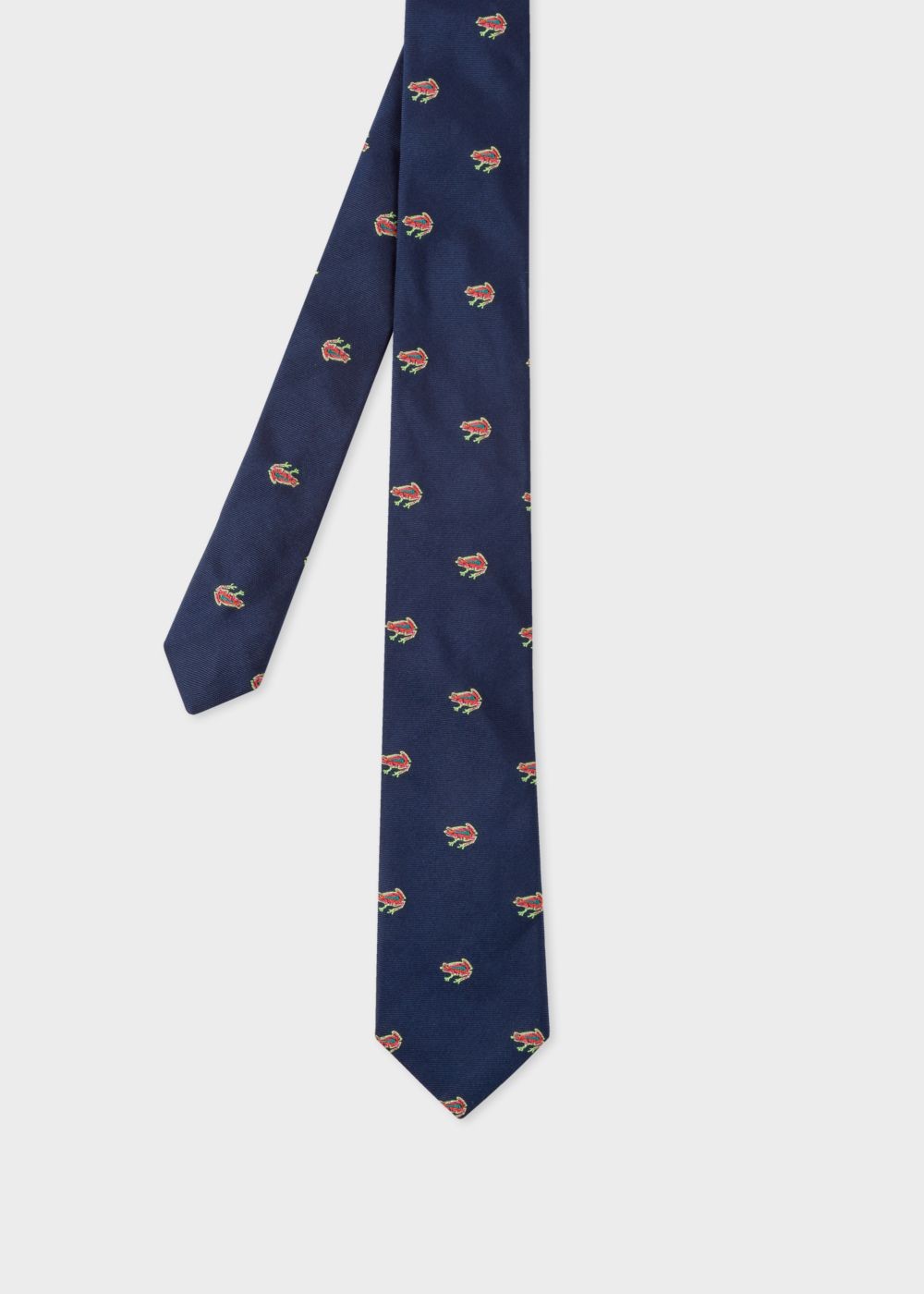 Paul Smith Men's Navy Embroidered 'dreamer Frog' Narrow Silk Tie