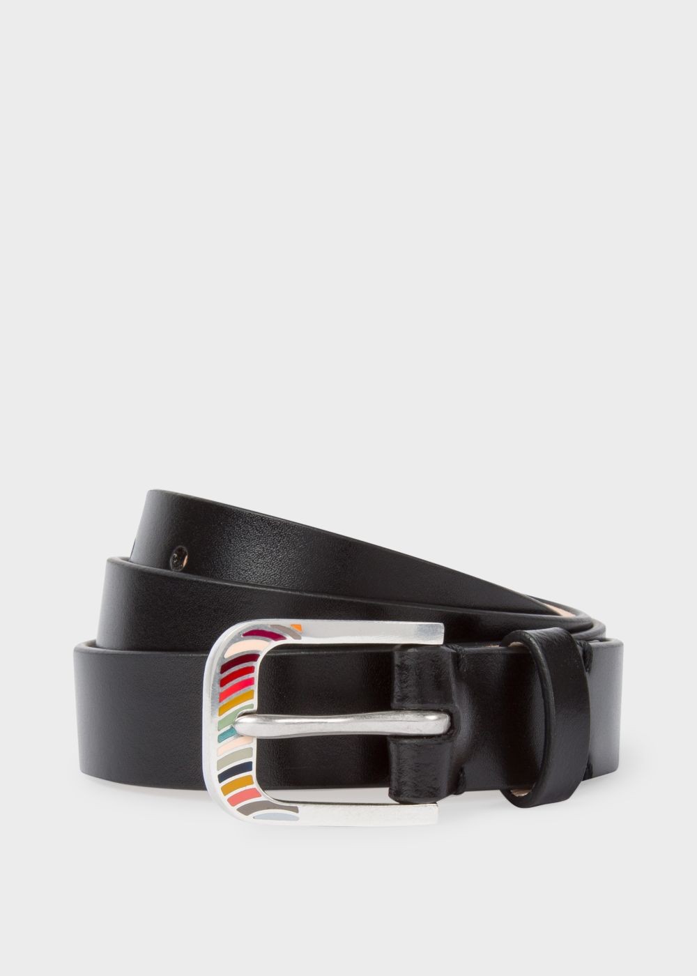 Paul Smith Lady's Black 'swirl' Buckle Leather Belt