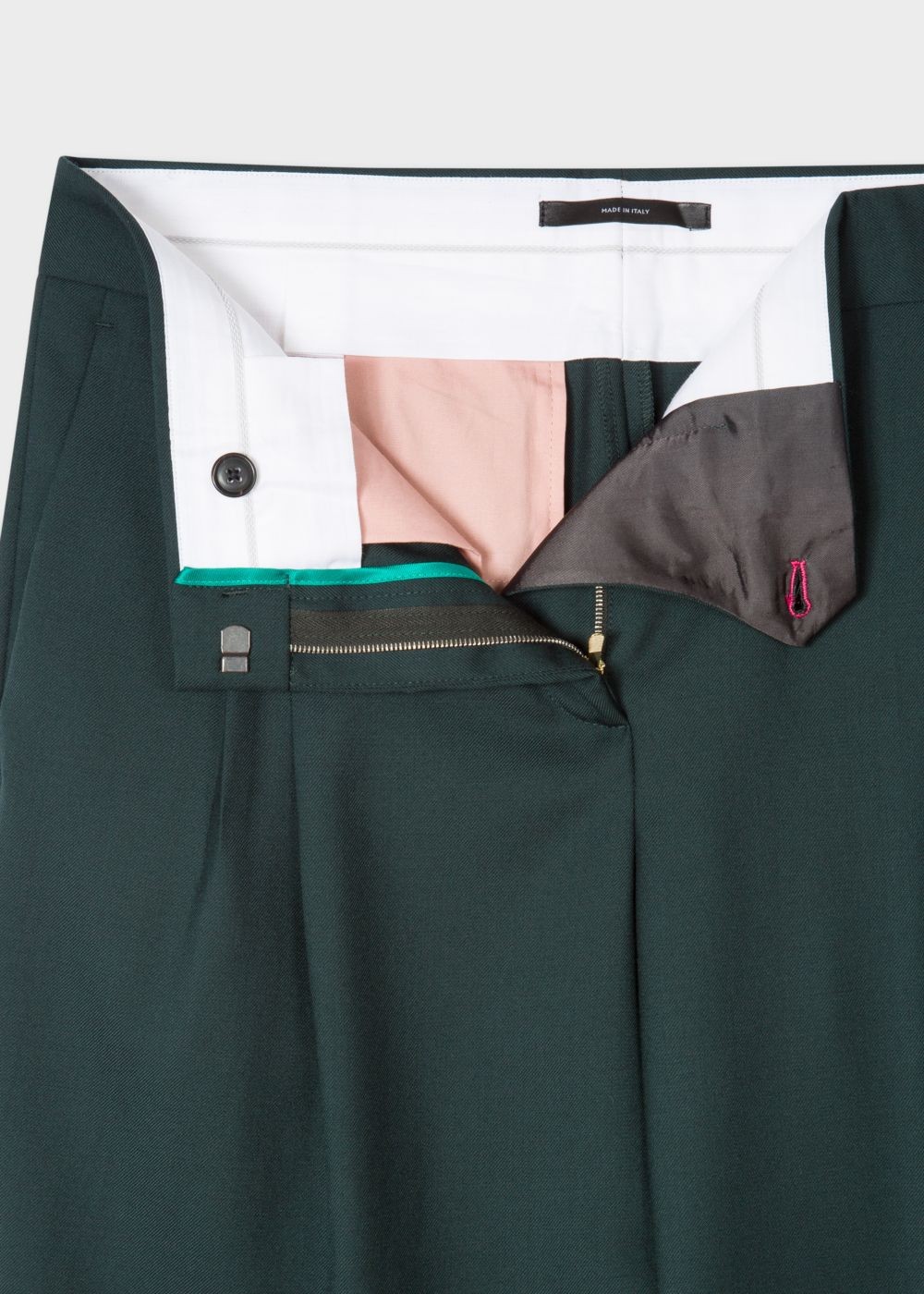 Paul Smith A Suit To Travel In - Women's Tailored-Fit Dark Green Wool Double-Pleat Pants