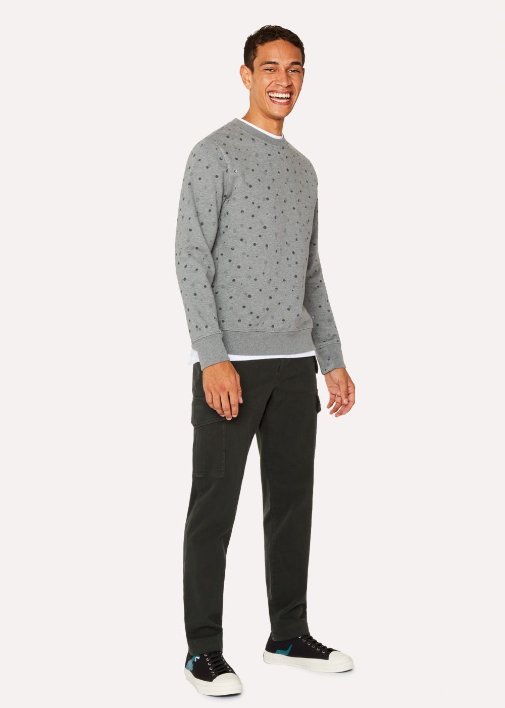 Paul Smith Mens's Grey 'ink Spot' Print Organic-Cotton Sweatshirt