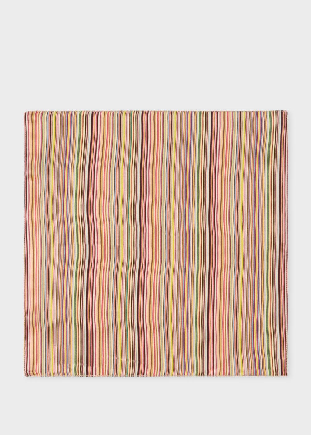 Paul Smith Mens's Signature Stripe Silk Pocket Square Accessories