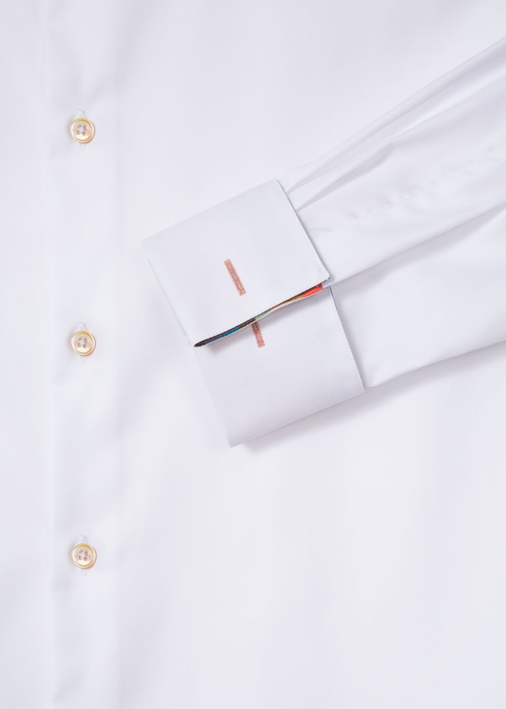 Paul Smith Men's Tailored-Fit White 'artist Stripe' Double-Cuff Tshirts