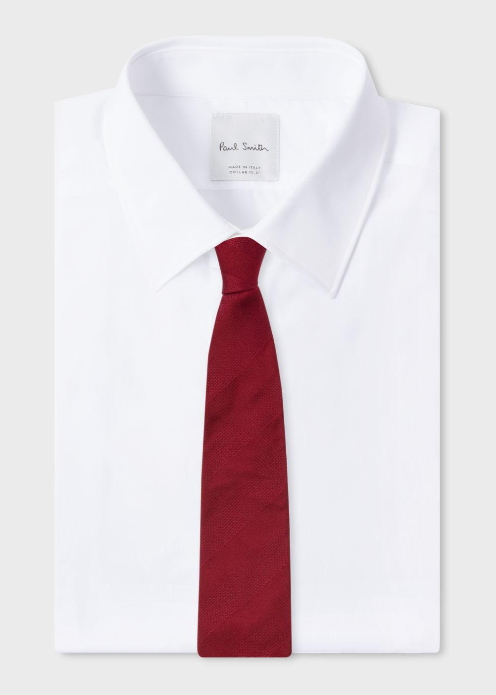 Paul Smith Men's Burgundy Diagonal Textured-Stripe Silk Tie