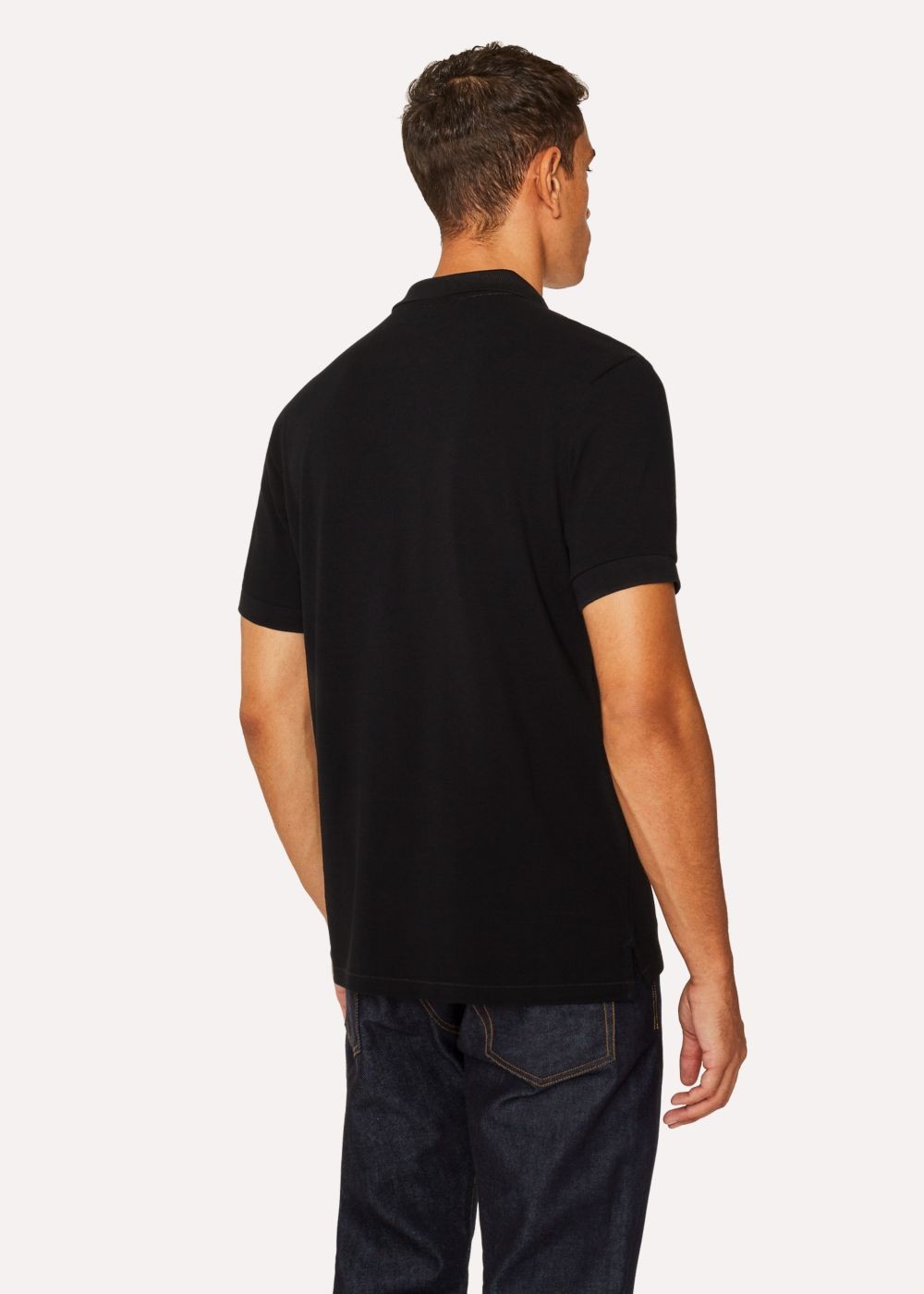 Paul Smith Men's Black Cotton-Piqué Zebra Logo Polo T-Shirts