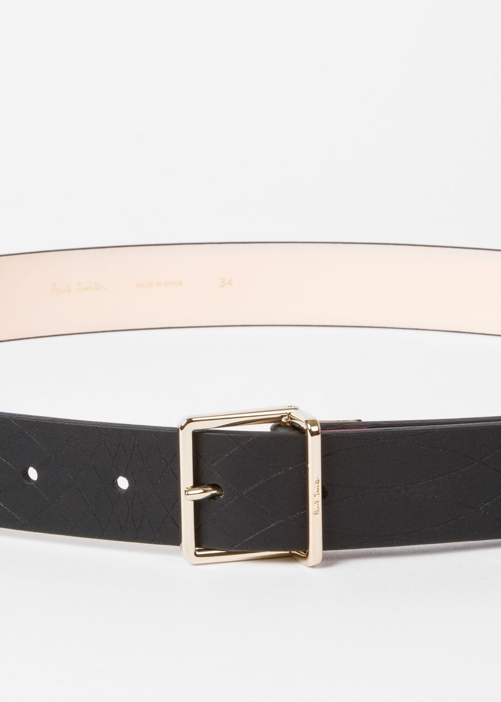 Paul Smith No. - Men's Black Leather Belt With Contrast End