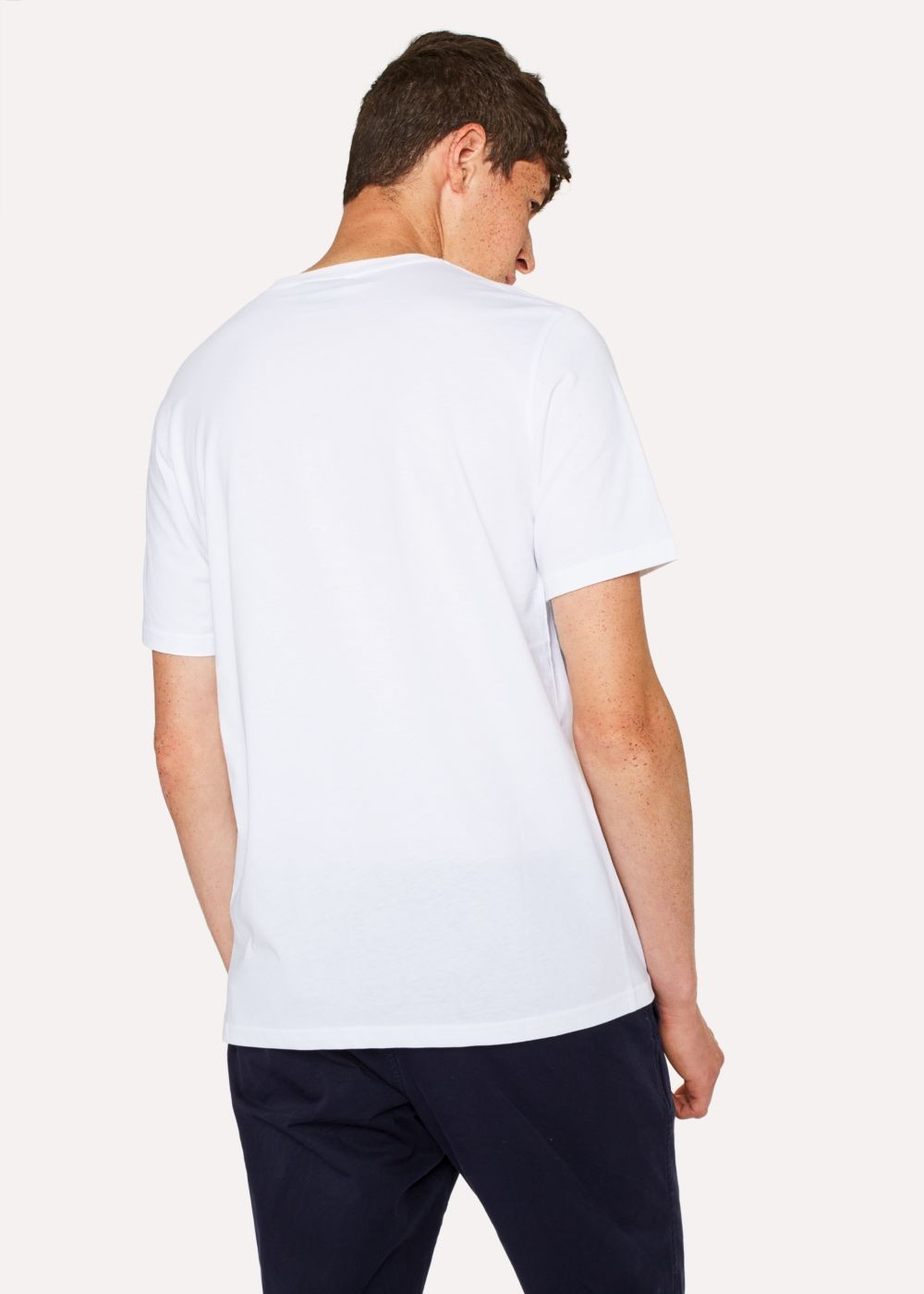 Paul Smith Men's White Organic-Cotton Zebra Logo Tshirt