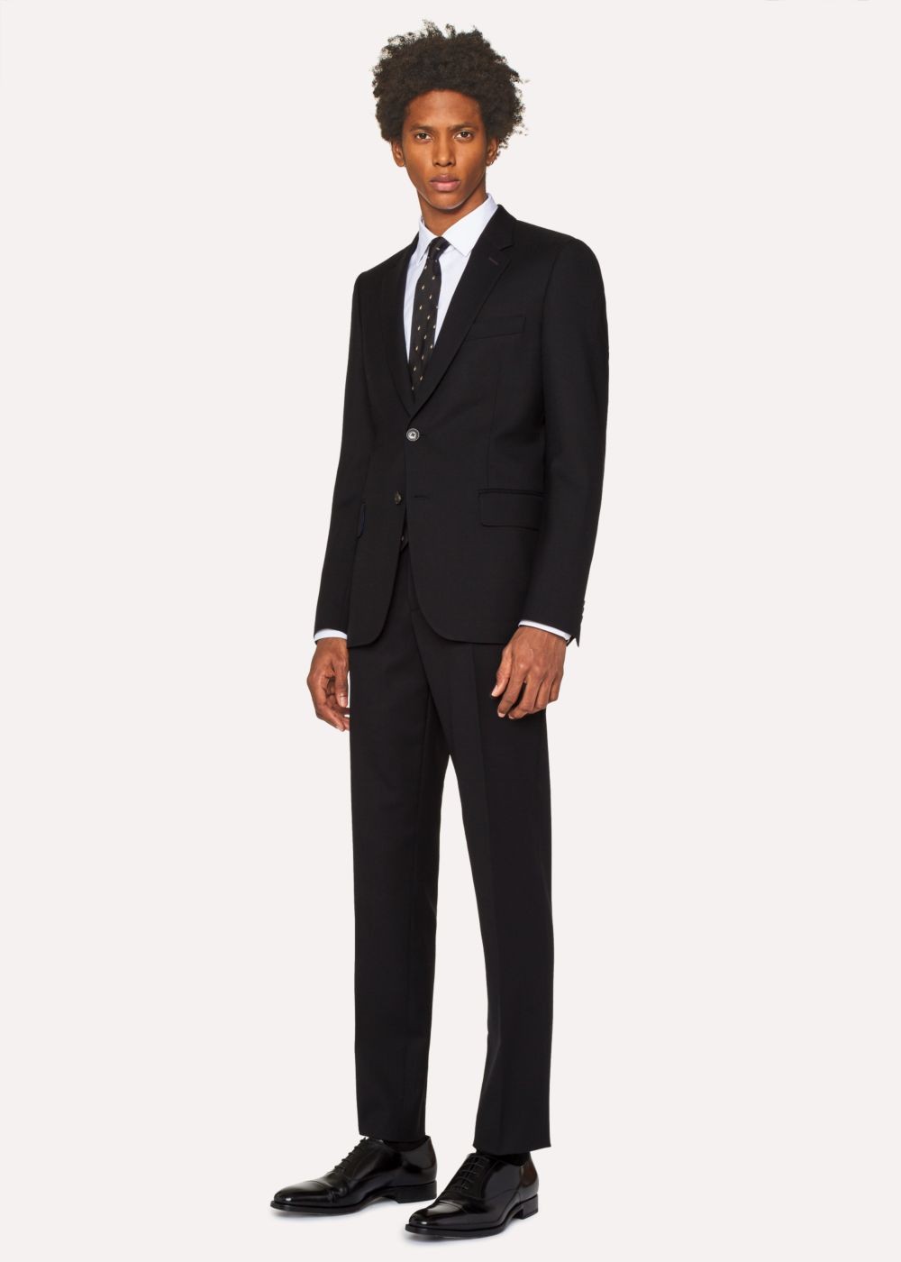 Paul Smith Mens's Tailored-Fit Black Wool 'a Suit To Travel In'